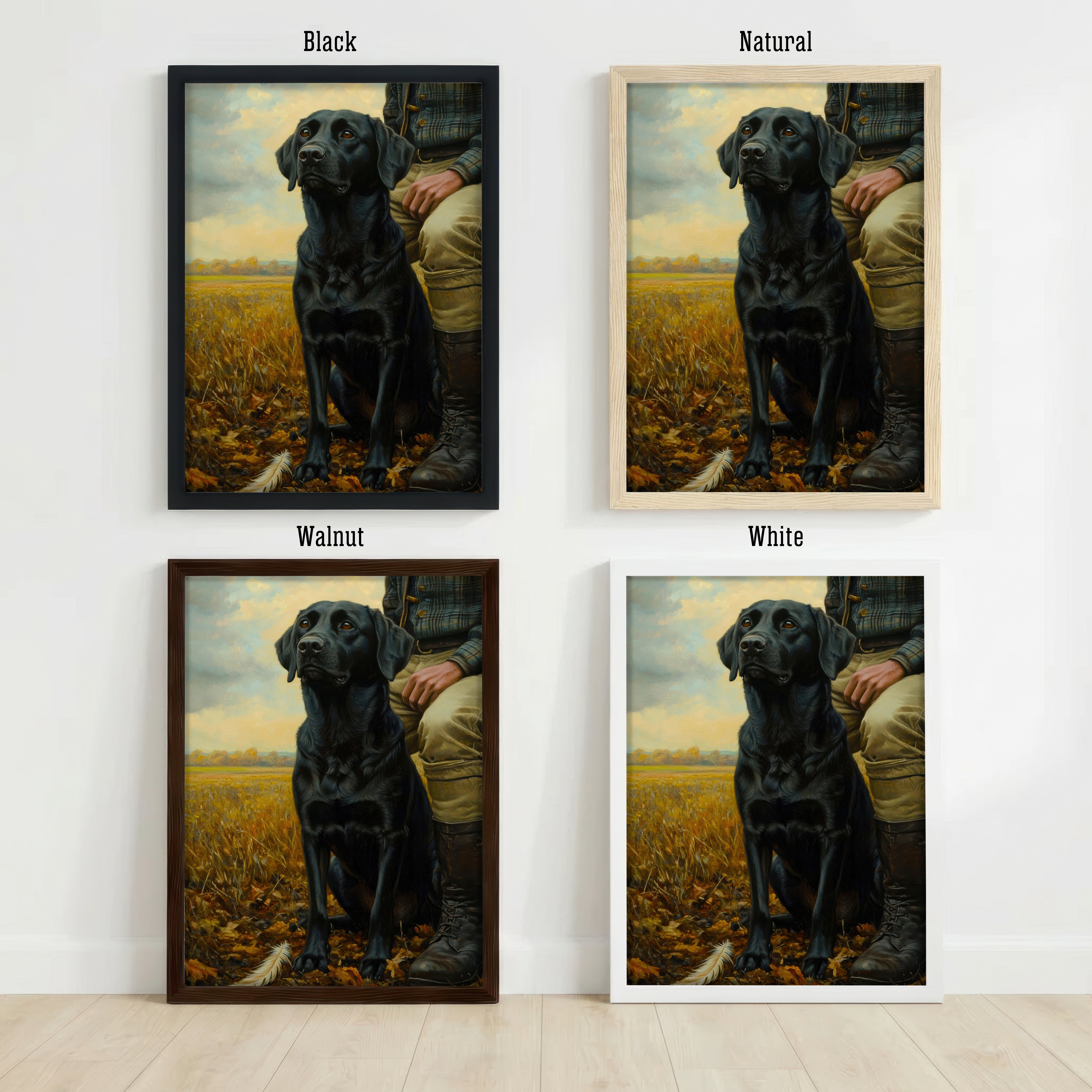Black Labrador Countryside Art Print