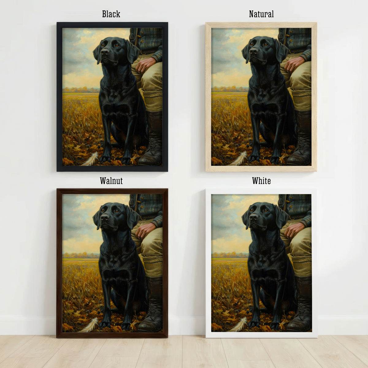 Black Labrador Countryside Art Print