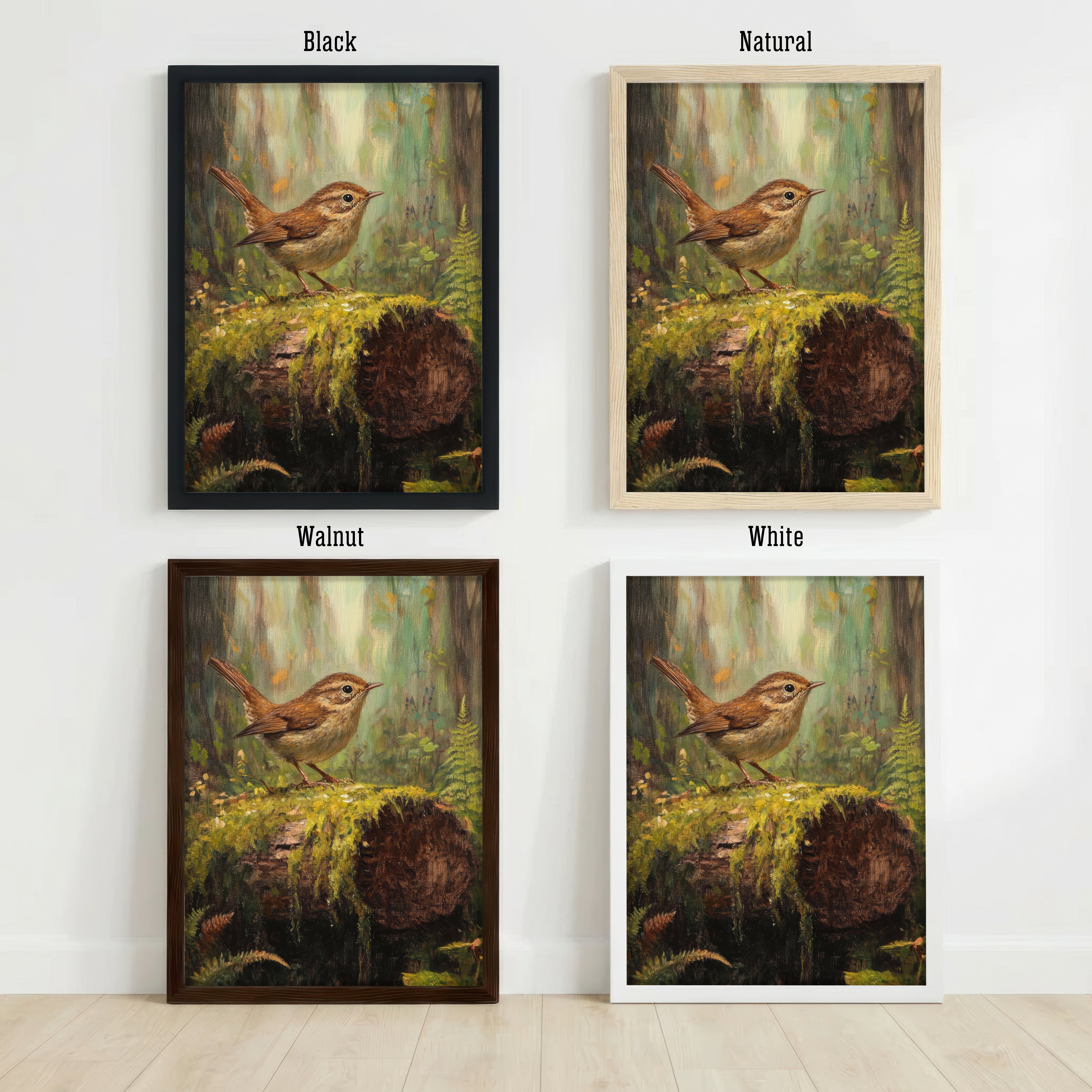 Woodland Wren Painterly Art Print