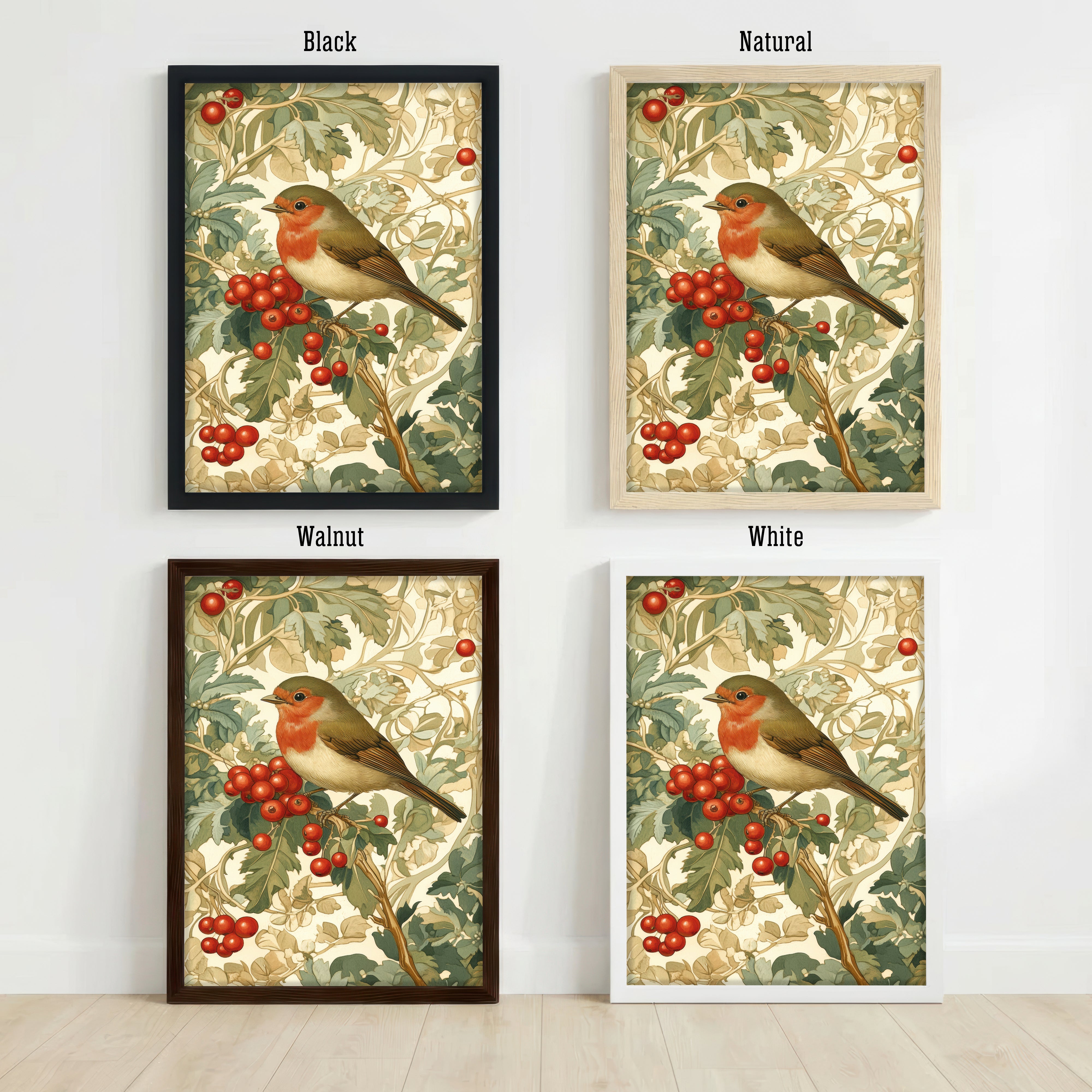 Robin Botanical Art Print
