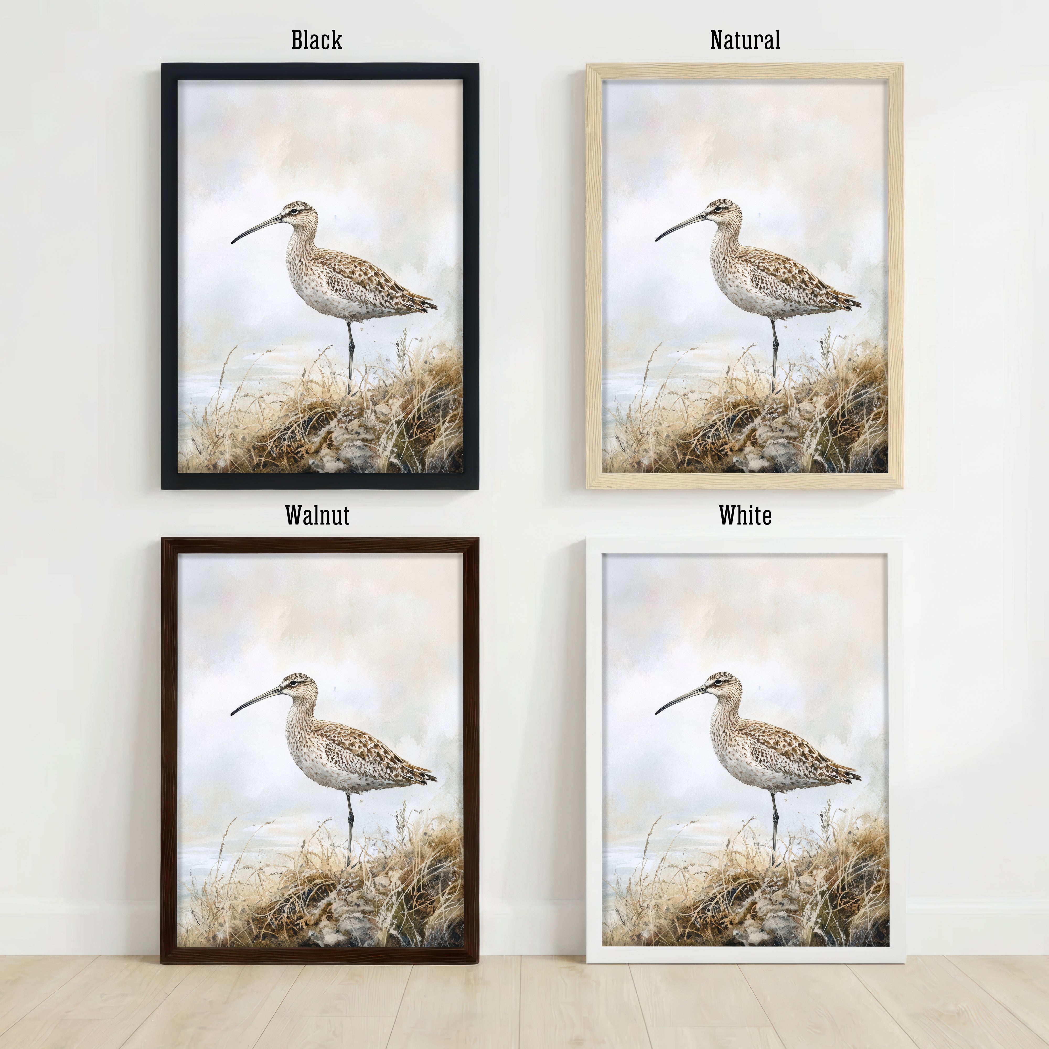 Curlew Coastal Watercolour Art Print