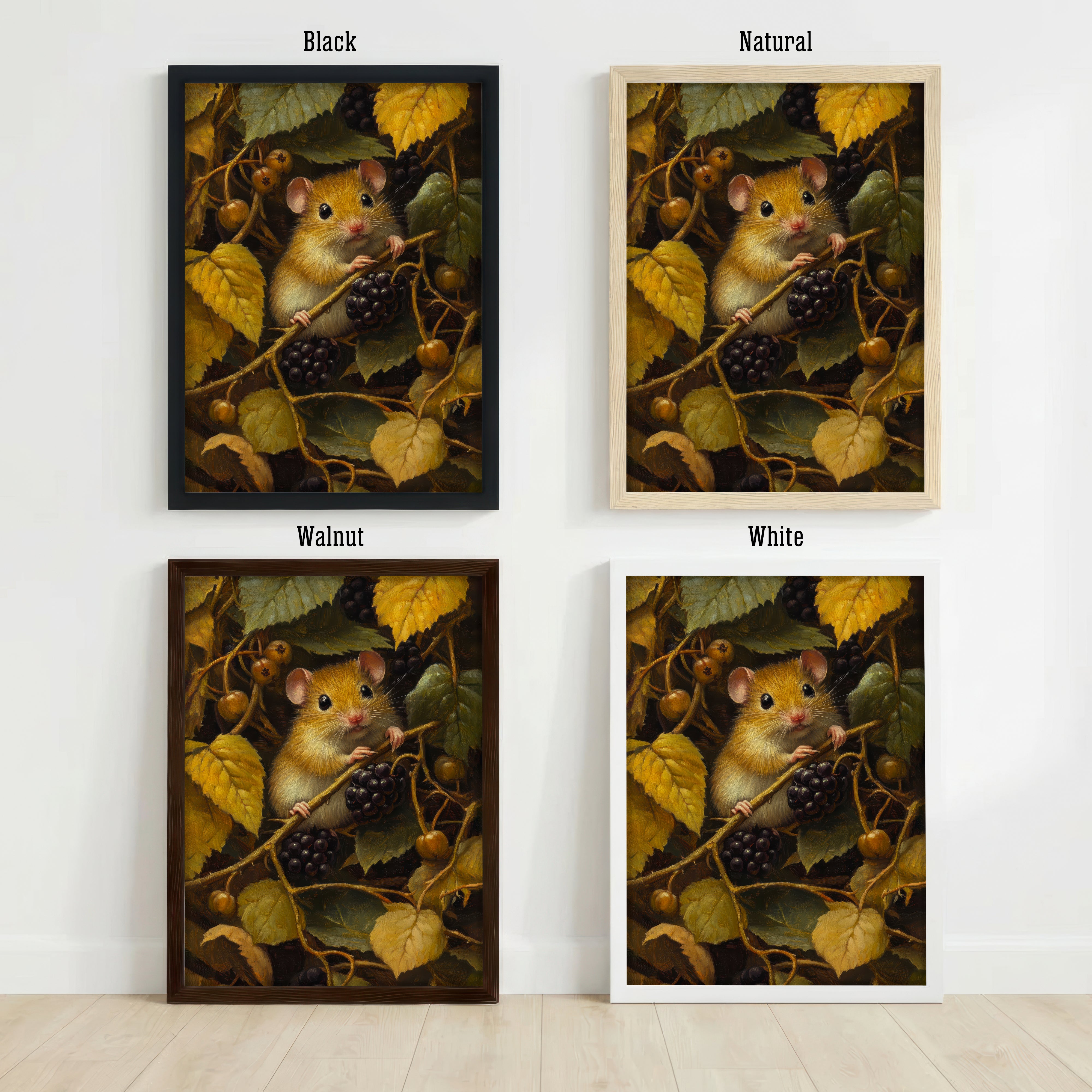 Mouse Among Grapevines Art Print