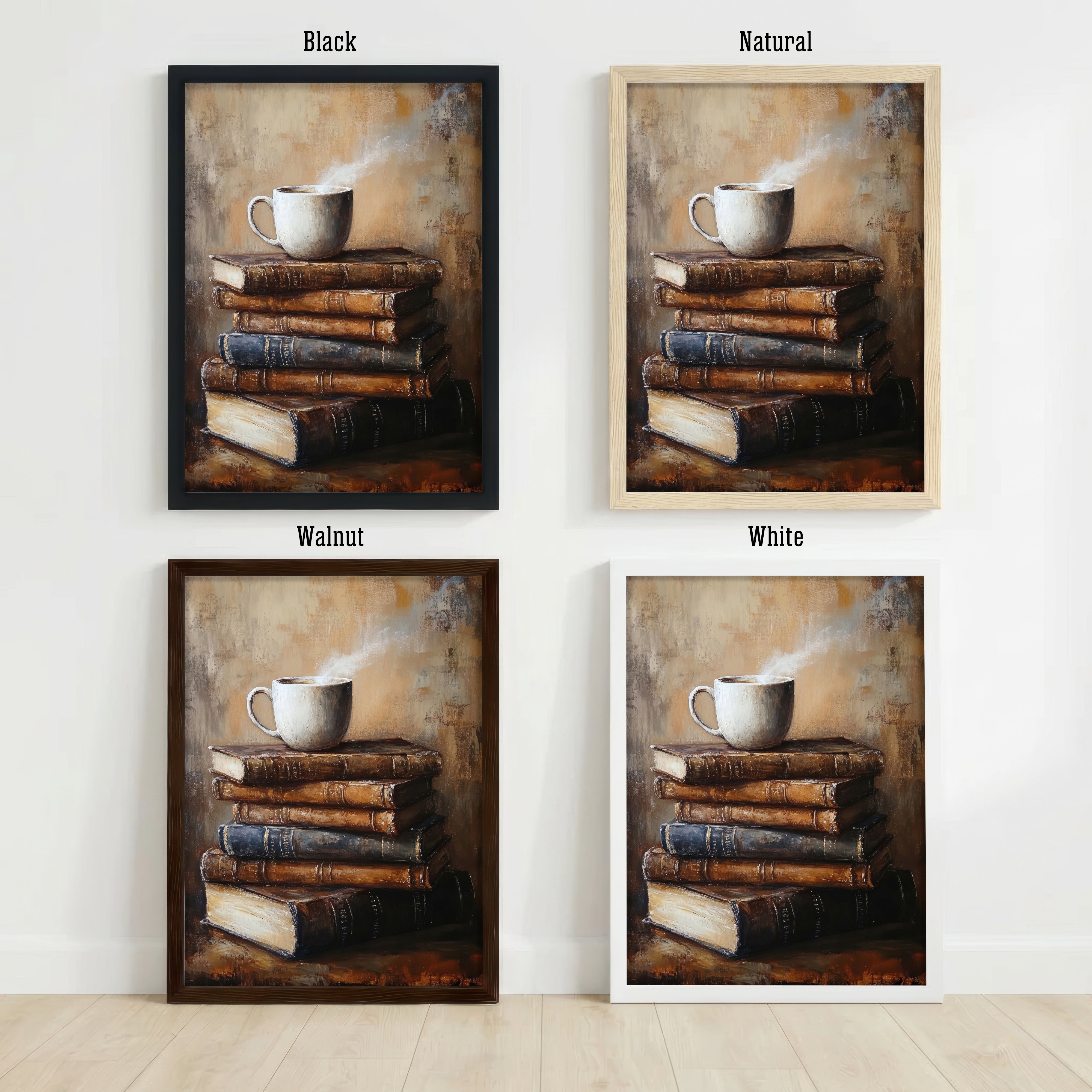 Cup and Stacked Books Art Print