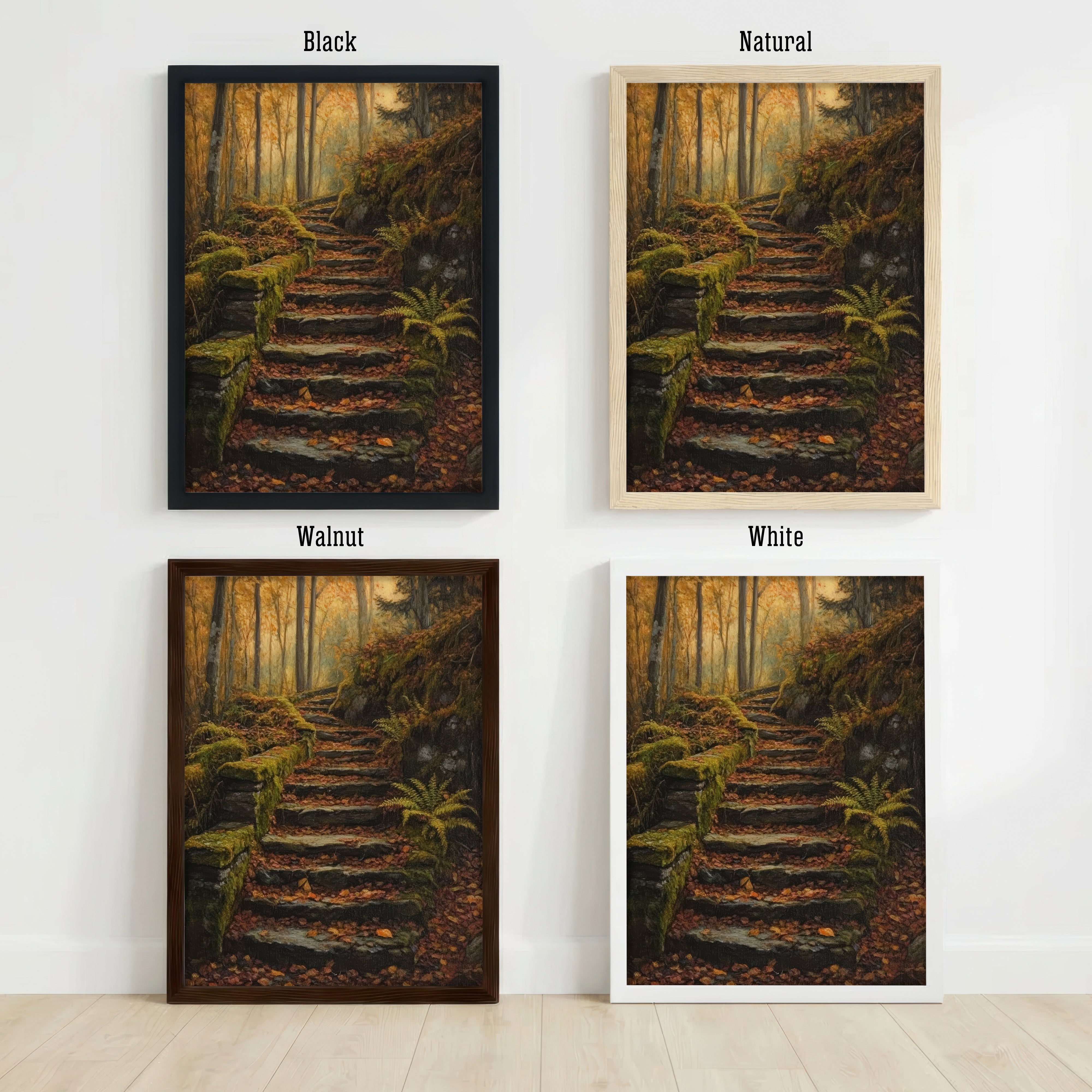 Mossy Woodland Path Art Print
