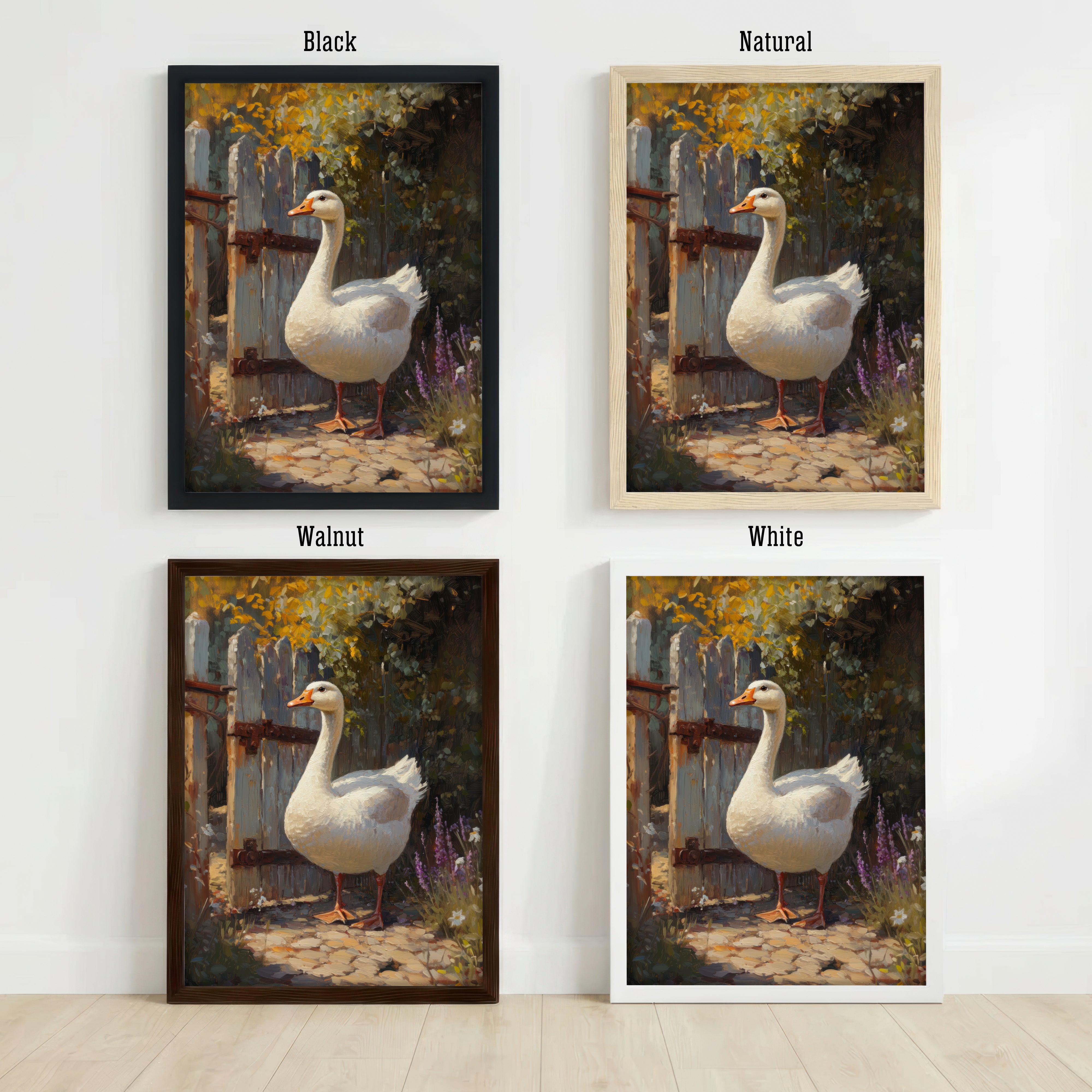 White Goose Garden Art Print