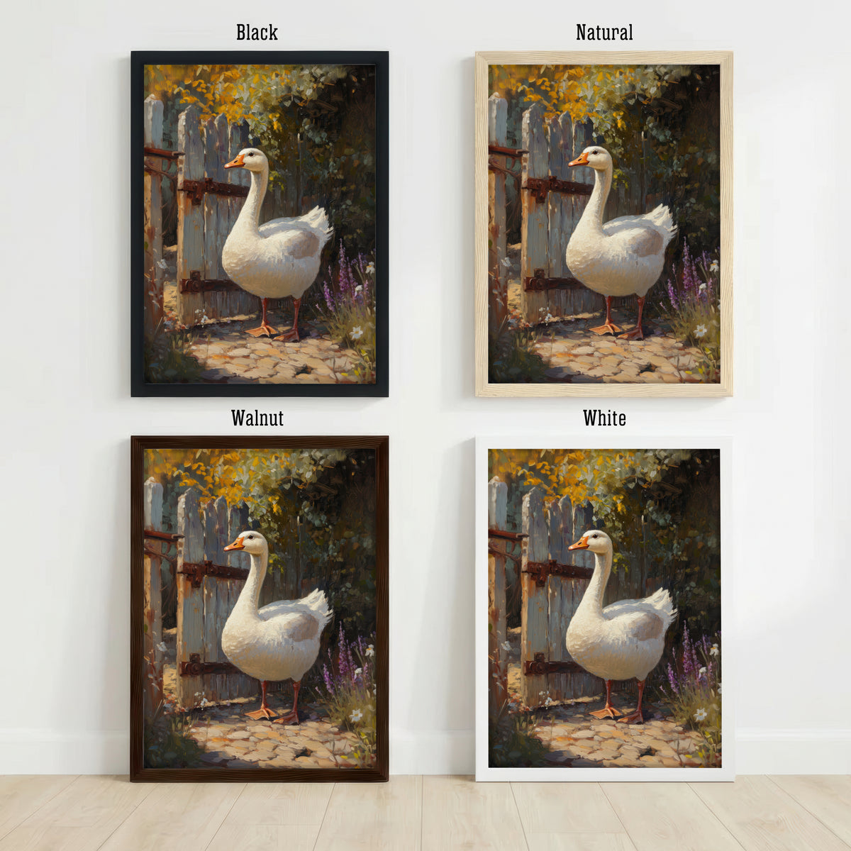 White Goose Garden Art Print