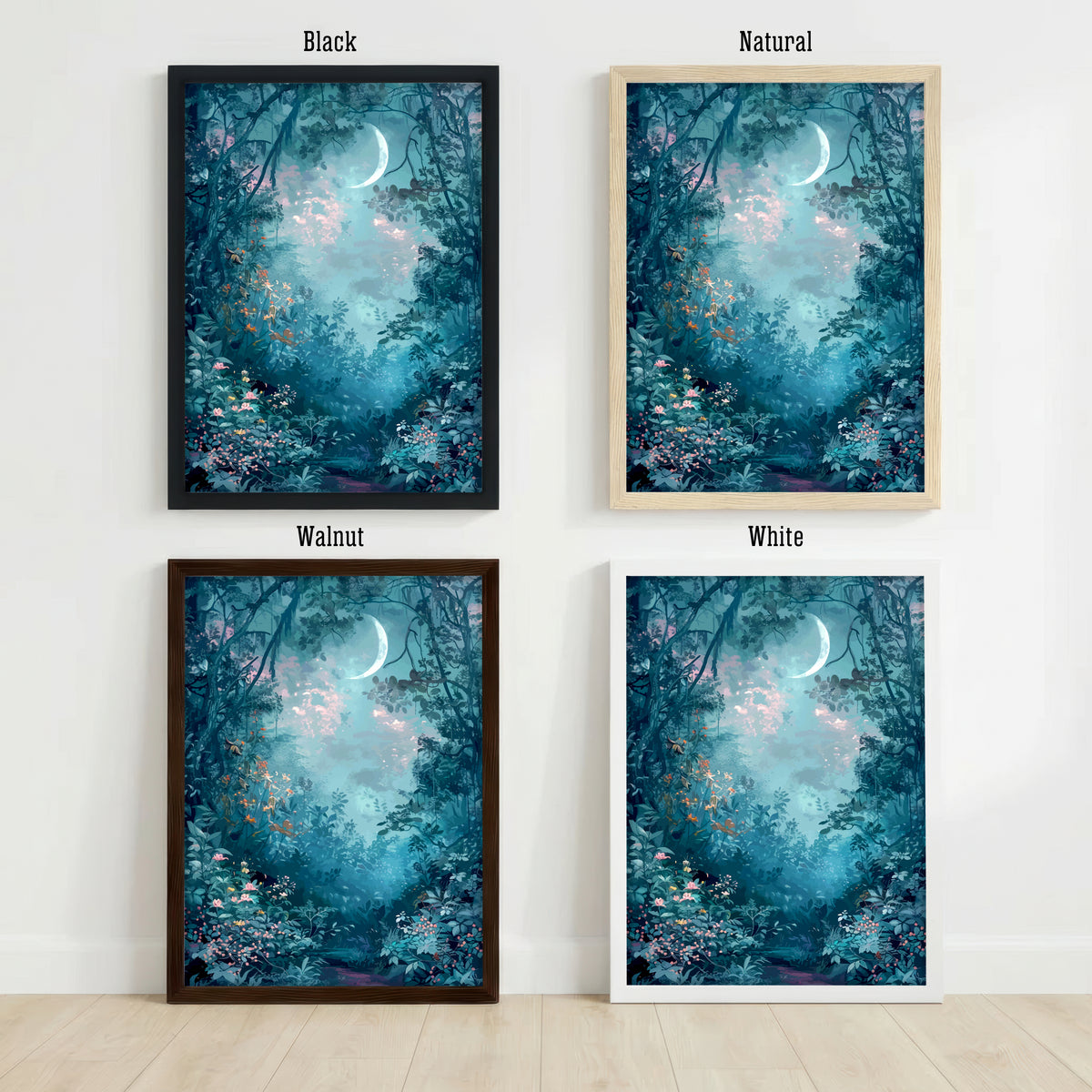 Moonlit Forest Path Art Print