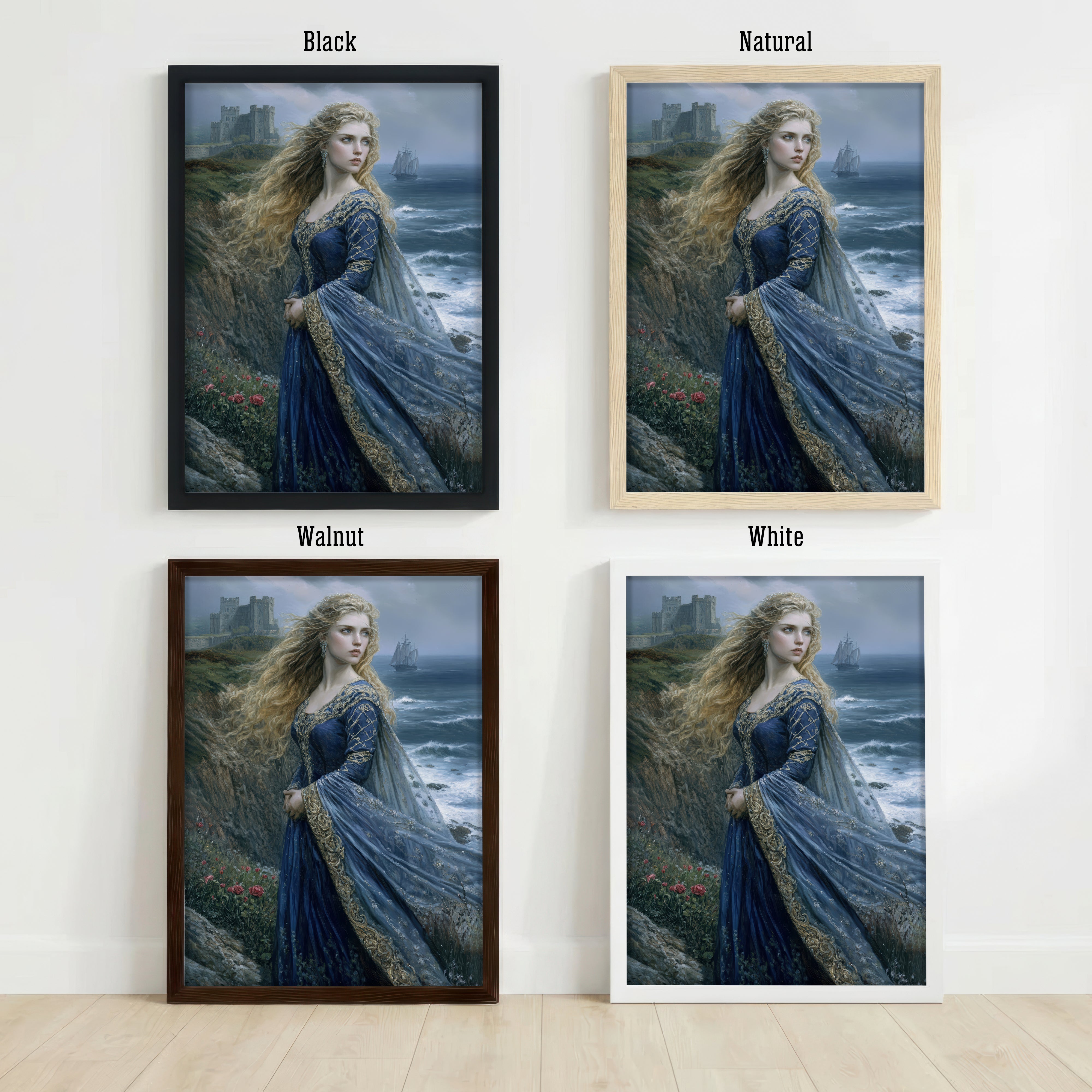 Medieval Maiden Coastal Fantasy Art Print