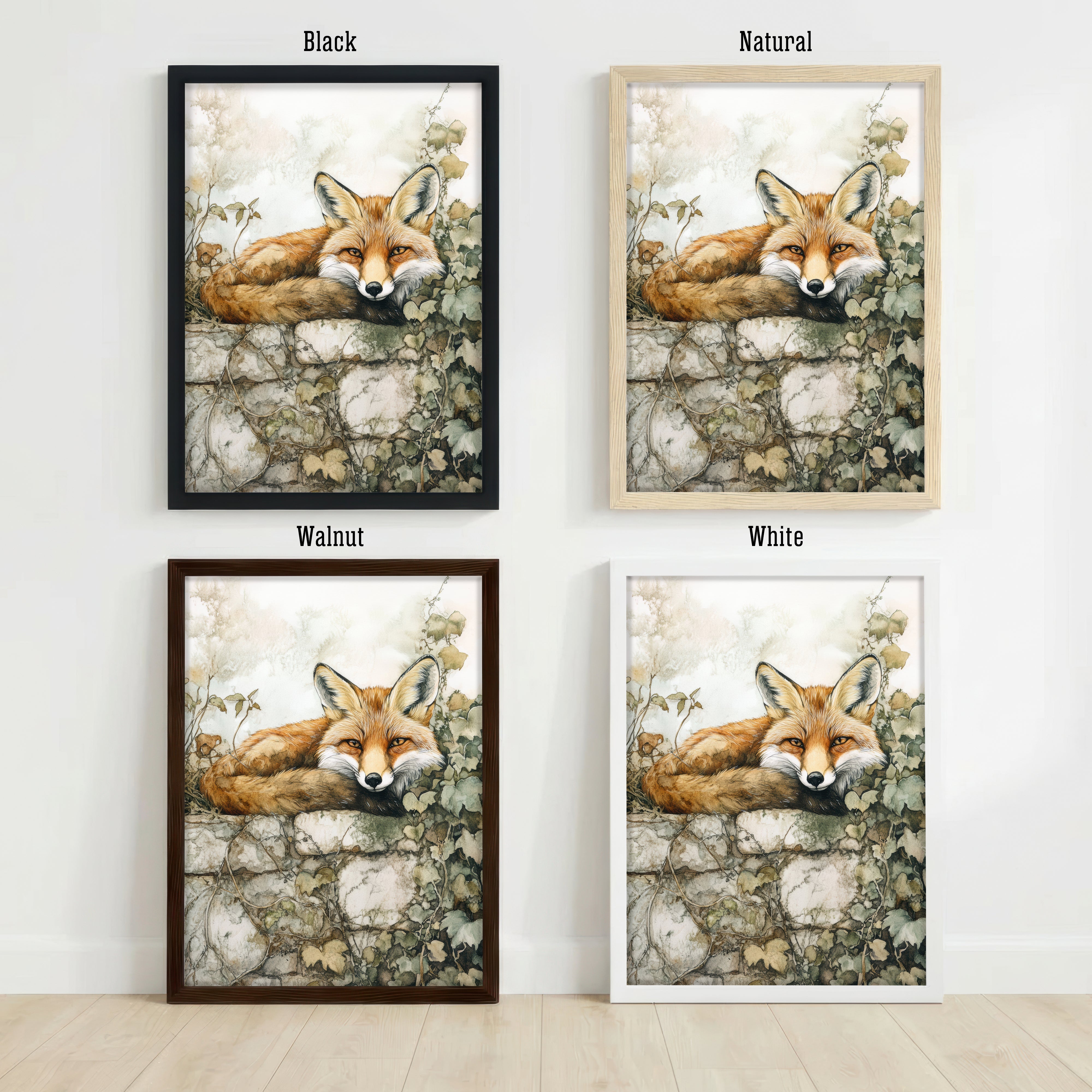 Resting Fox Woodland Art Print