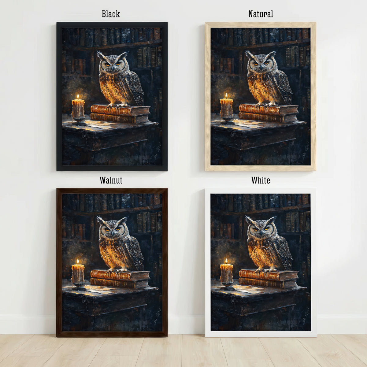 Dark Academia Owl Art Print