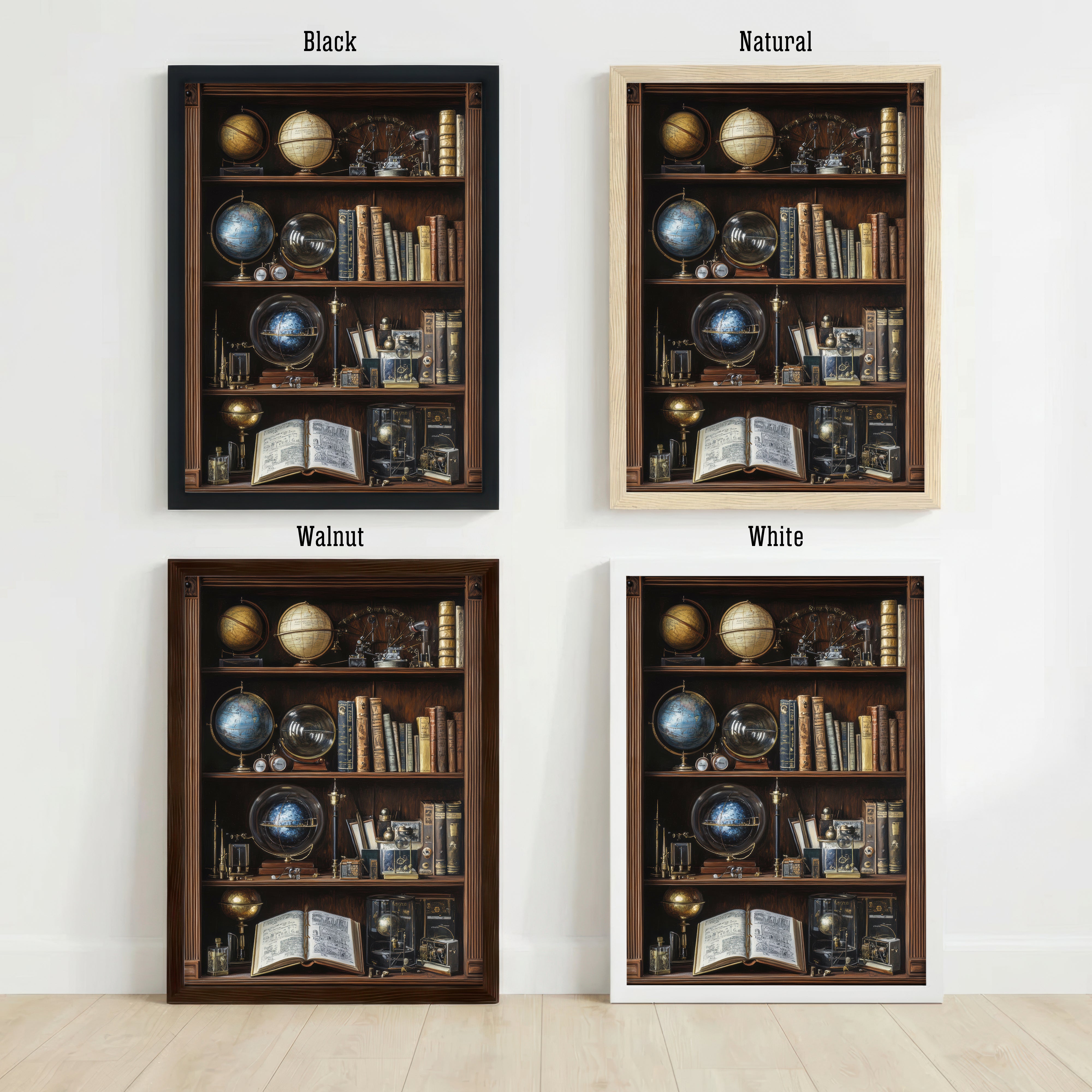 Dark Academia Study Shelf Art Print