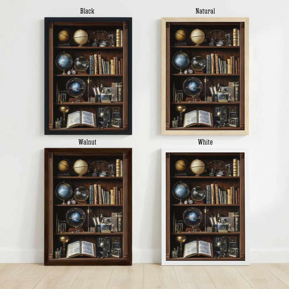 Dark Academia Study Shelf Art Print