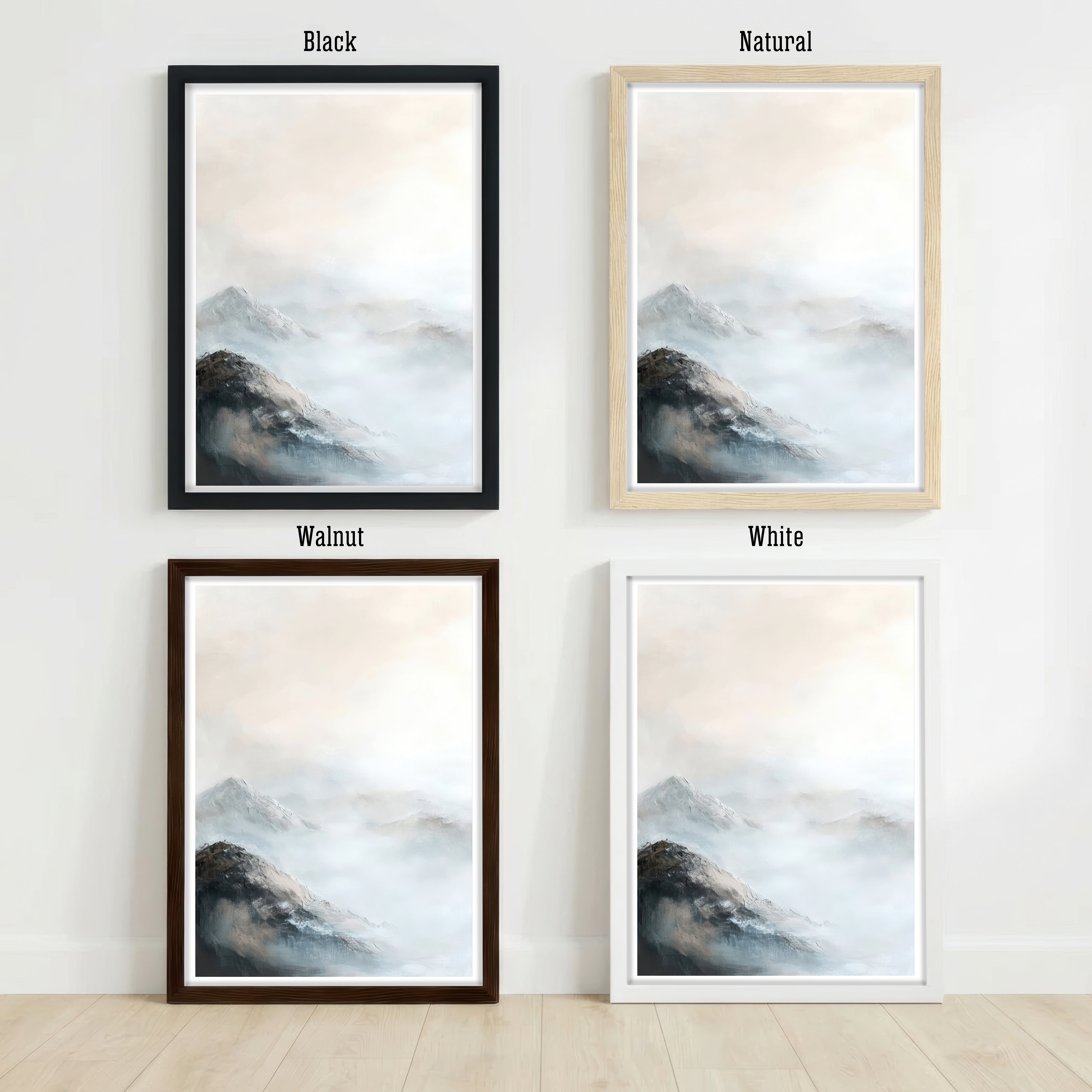 Misty Mountain Landscape Art Print