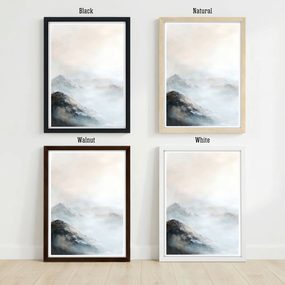 Misty Mountain Landscape Art Print