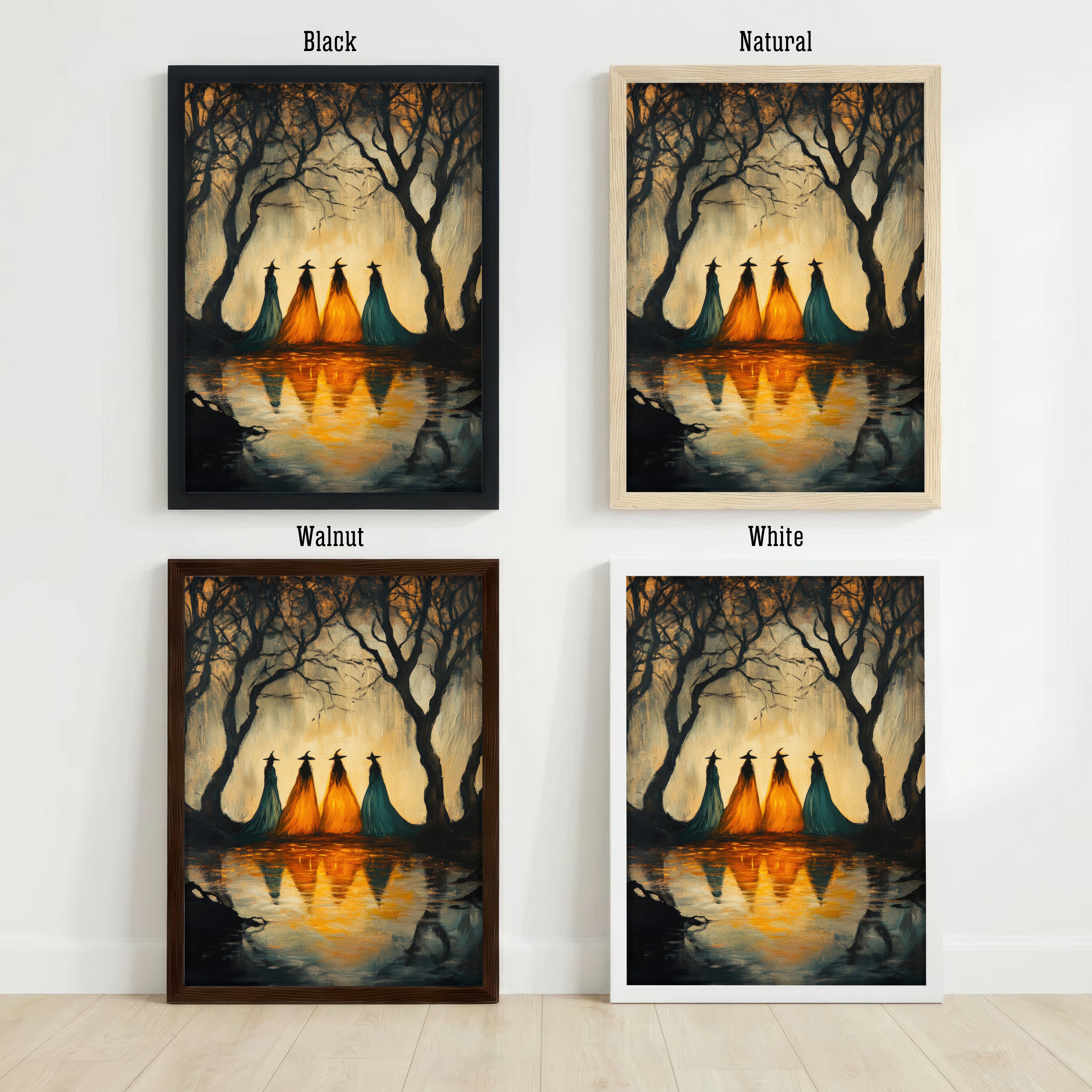 Four Witches Forest Art Print