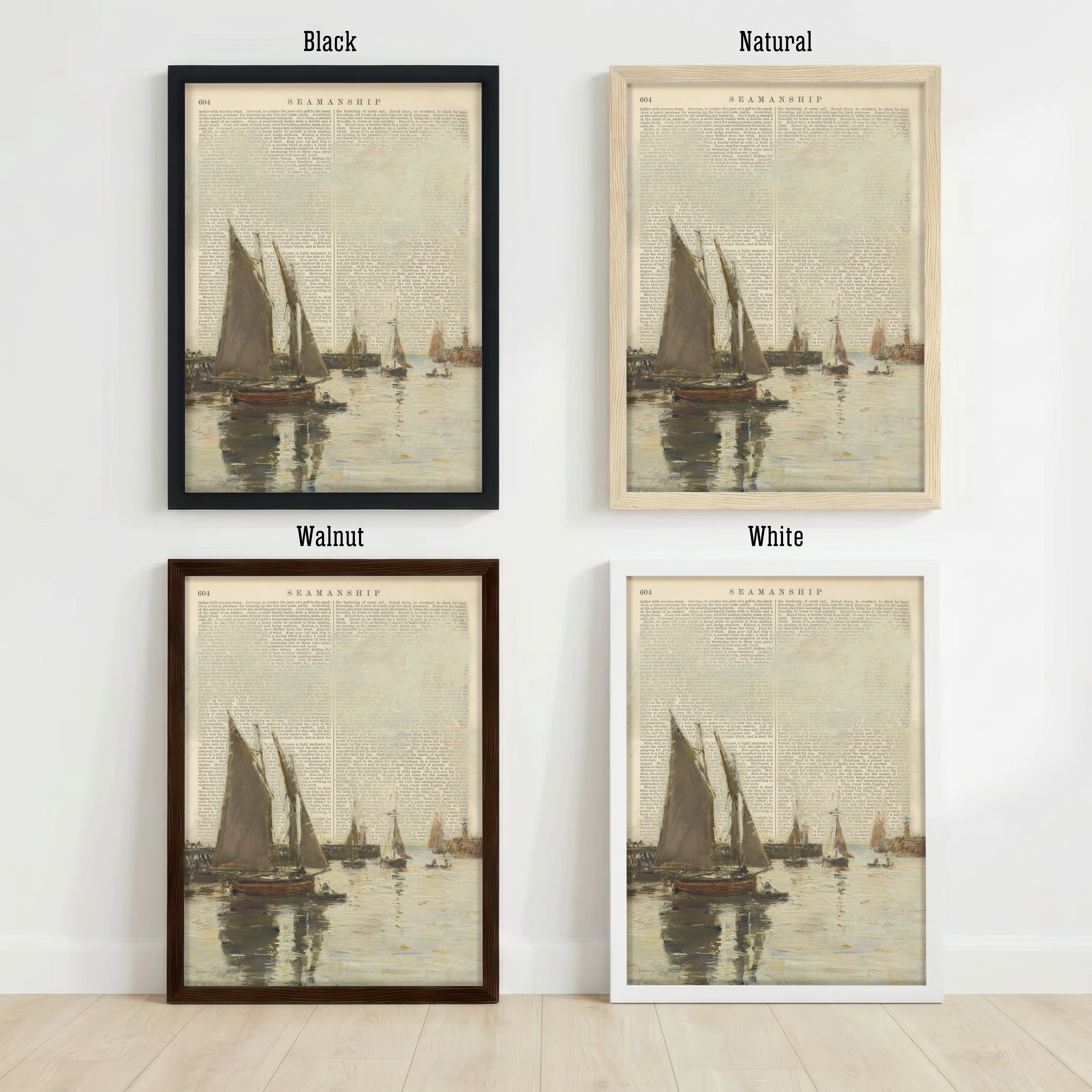 Vintage Sailboats Nautical Art Print