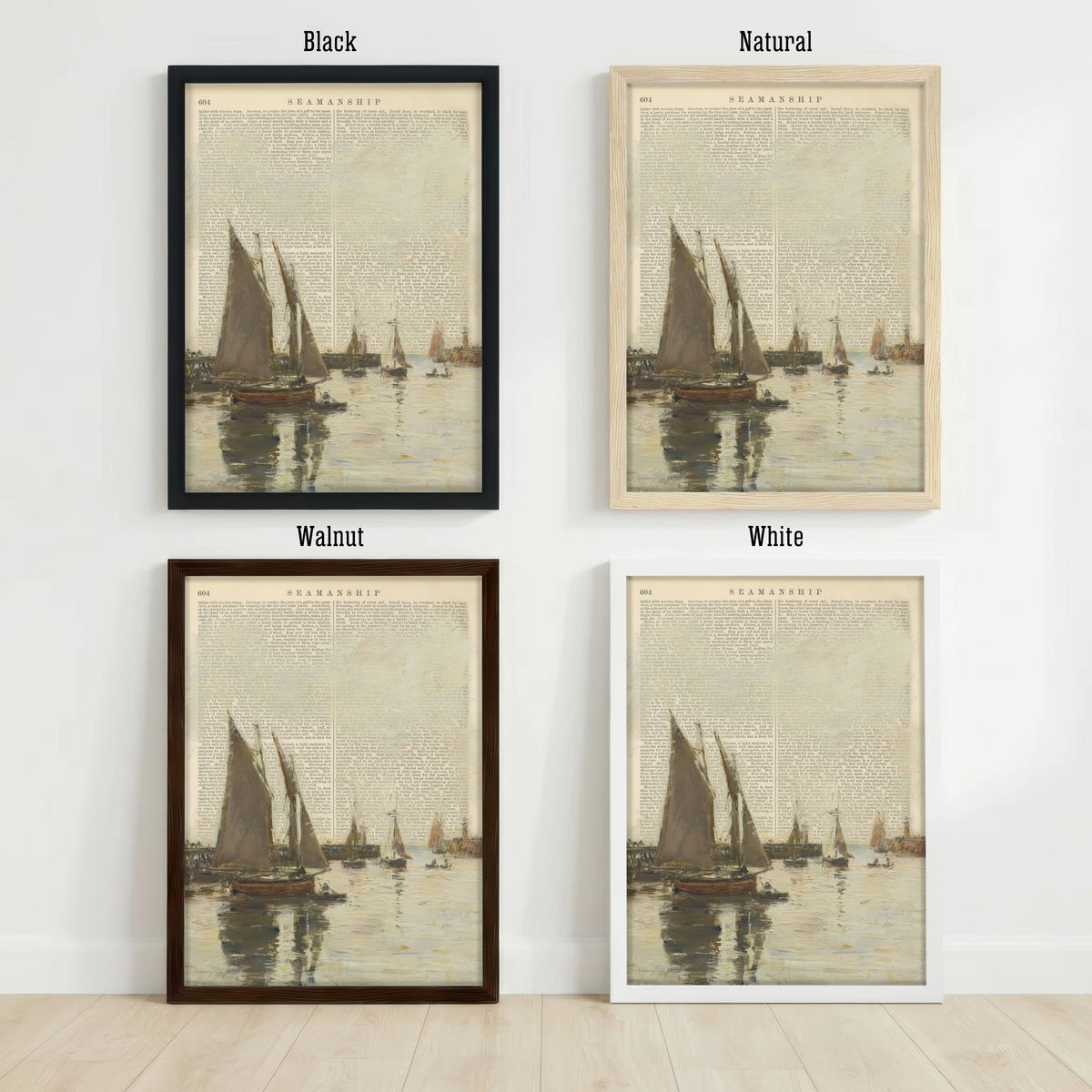 Vintage Sailboats Nautical Art Print