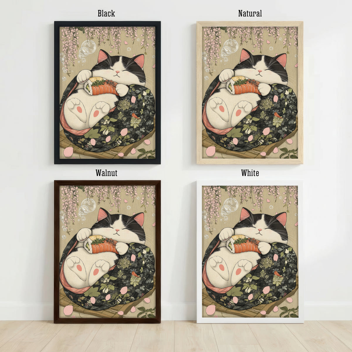 Japanese Cat Sushi Art Print
