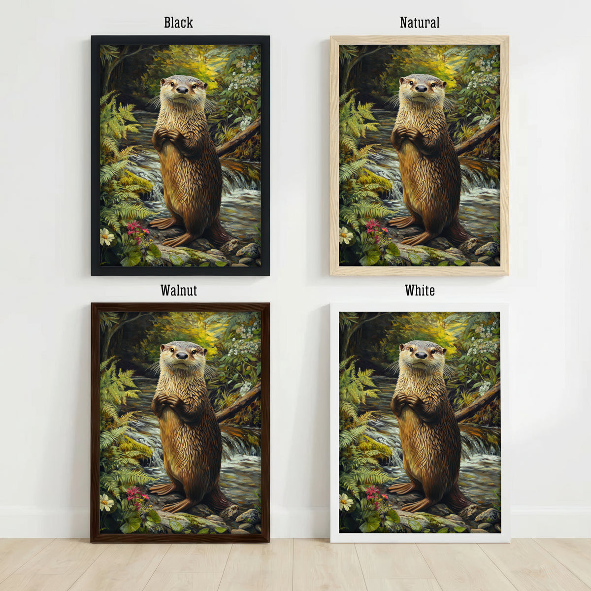Woodland Otter Wildlife Art Print