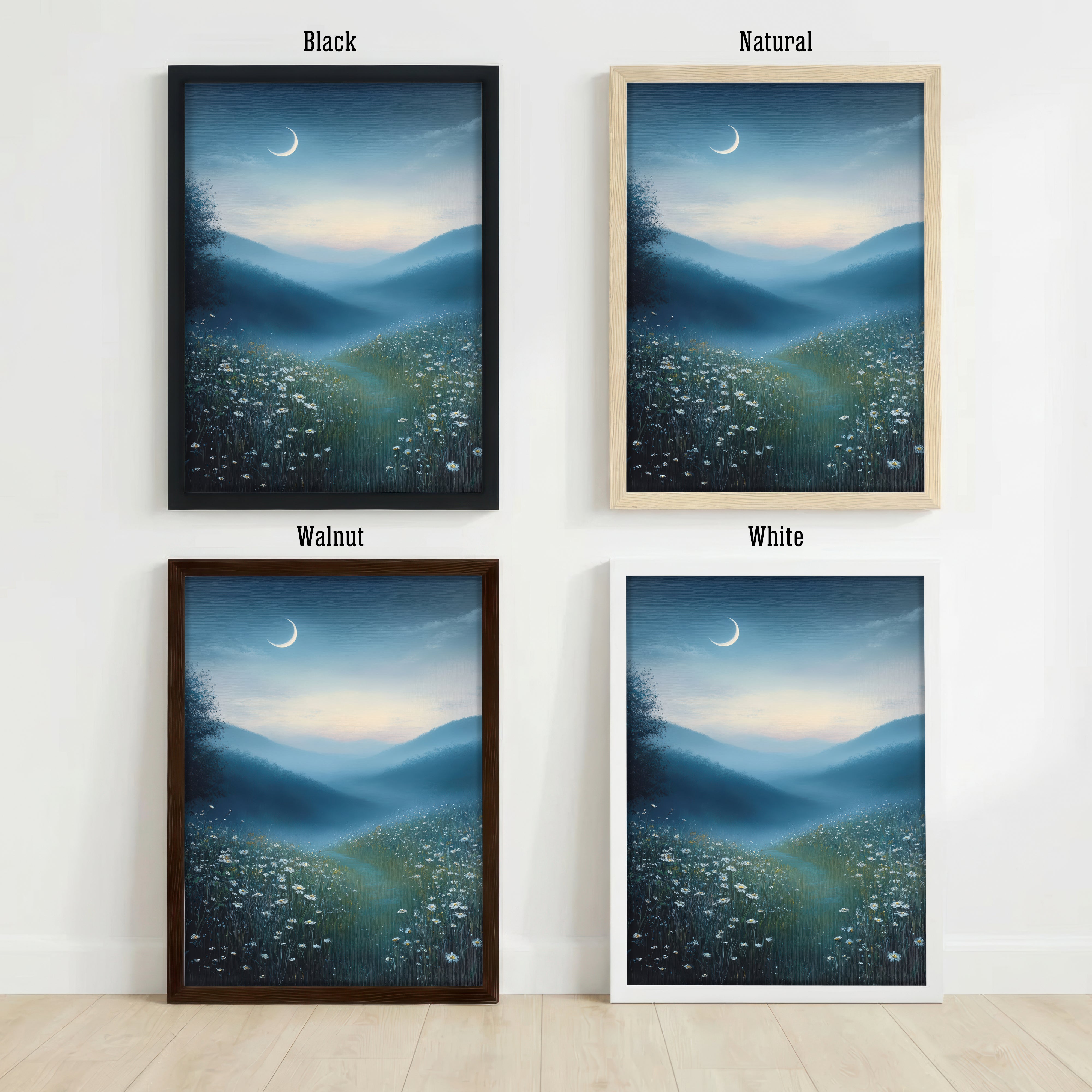 Moonlit Wildflower Meadow Art Print