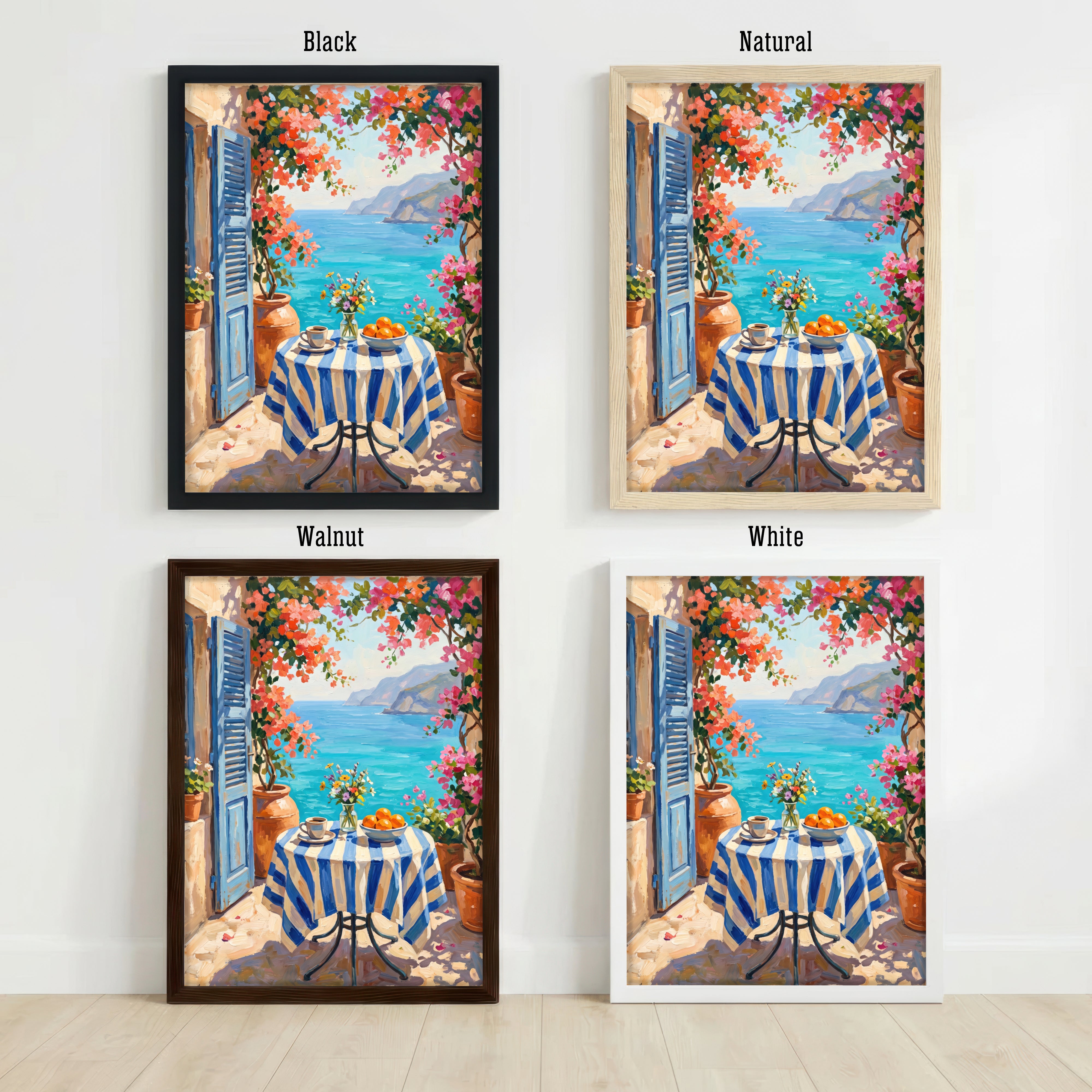 Mediterranean Terrace Sea View Art Print