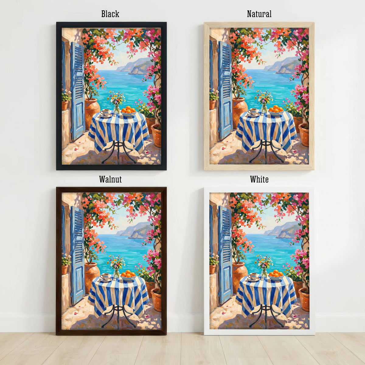 Mediterranean Terrace Sea View Art Print