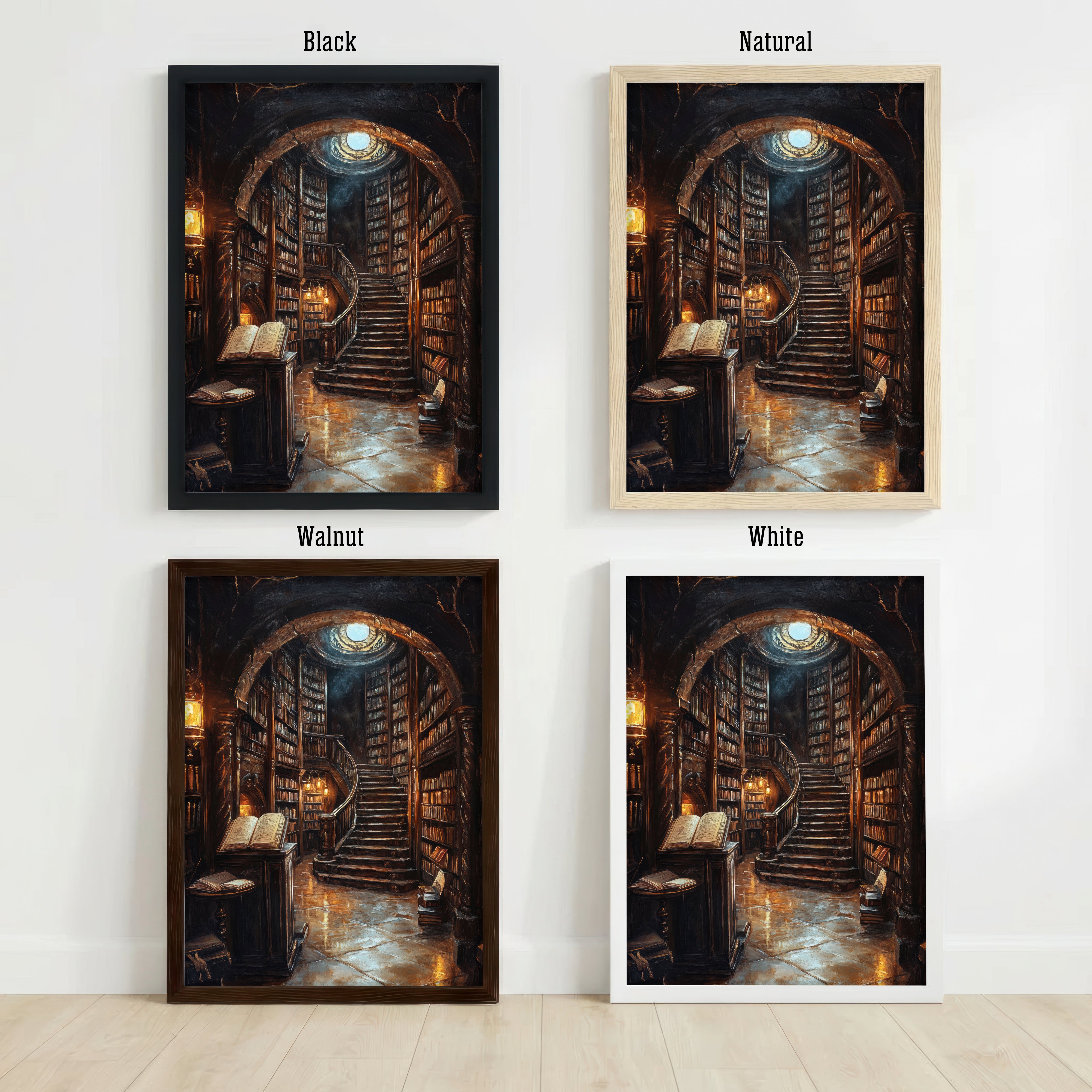 Gothic Underground Library Art Print