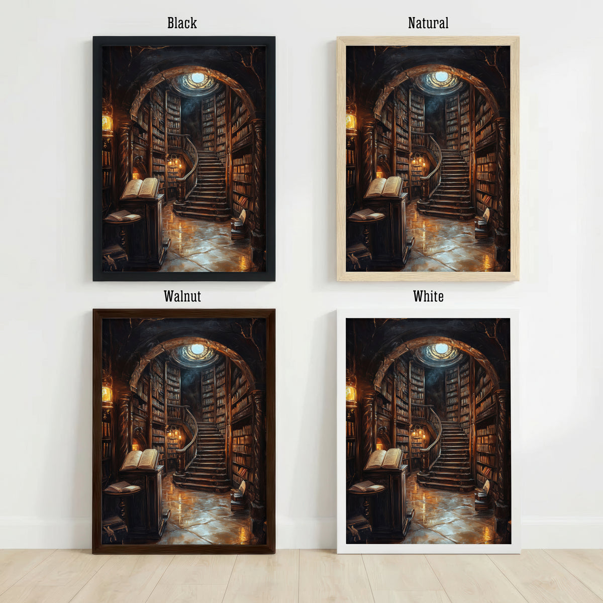 Gothic Underground Library Art Print