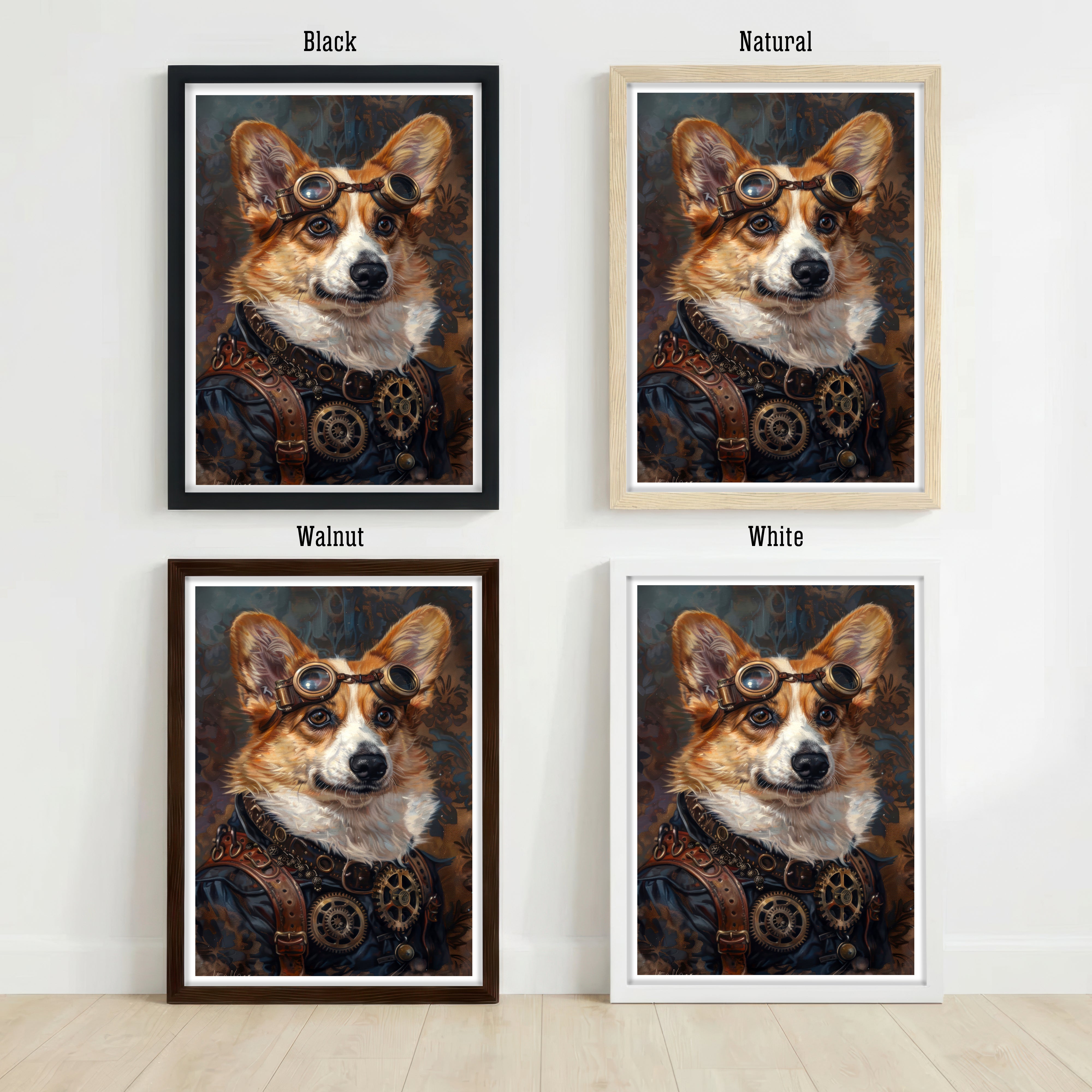 Steampunk Dog Portrait Art Print