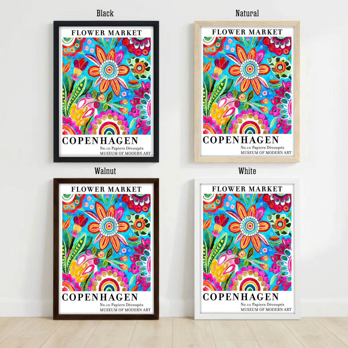 Colourful Floral Collage Art Print