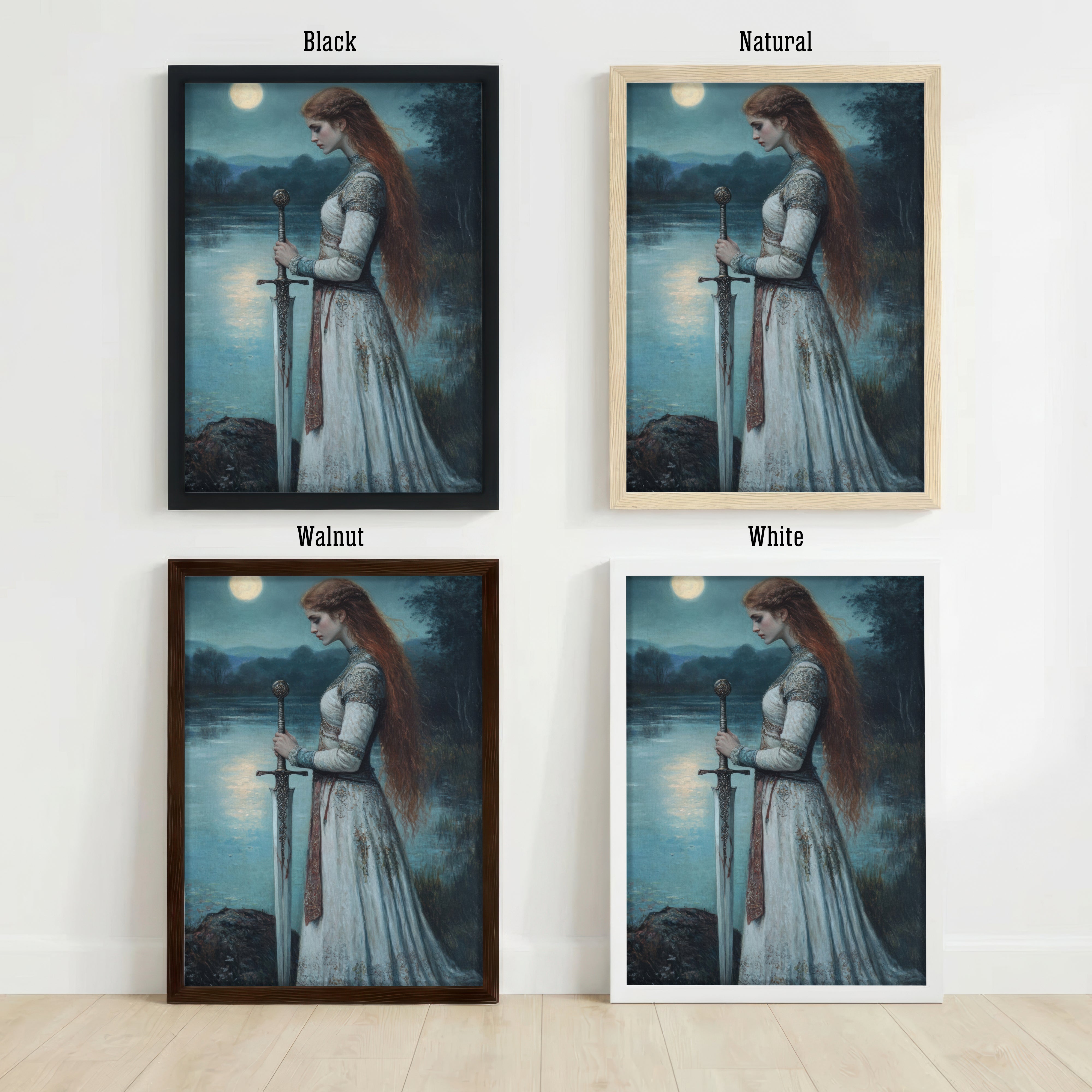 Moonlit Medieval Warrior Art Print