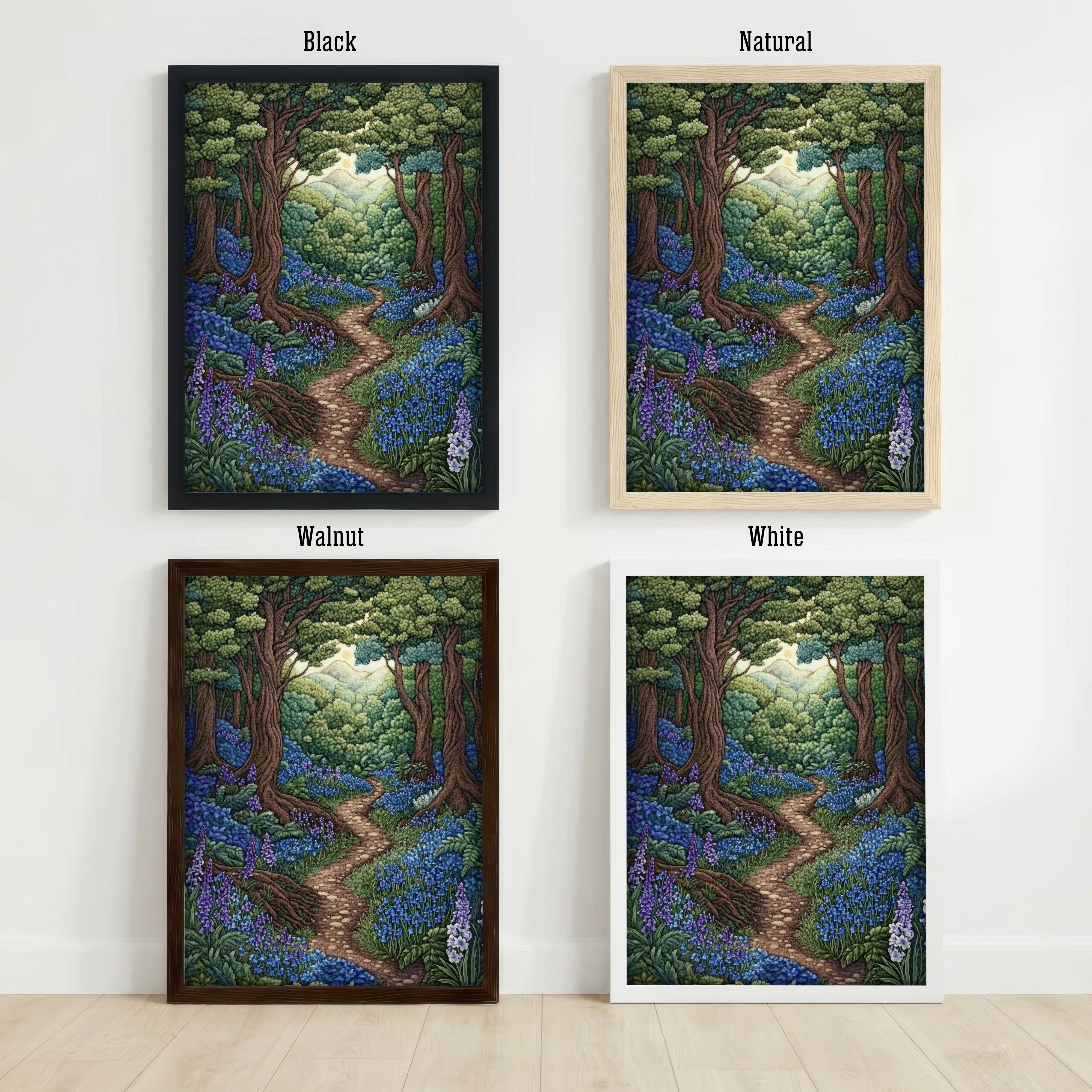 Woodland Bluebell Path Art Print