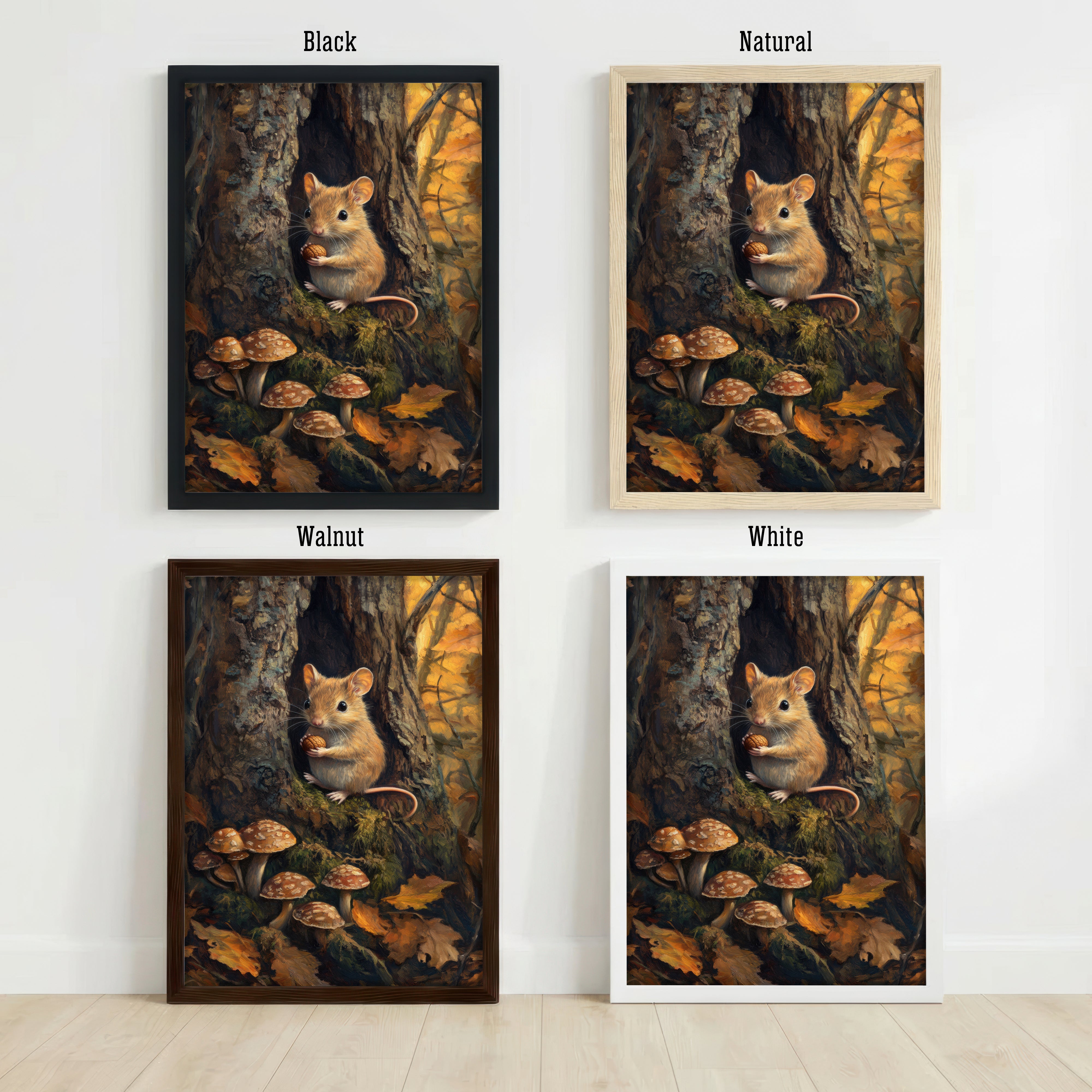 Woodland Mouse Acorn Art Print