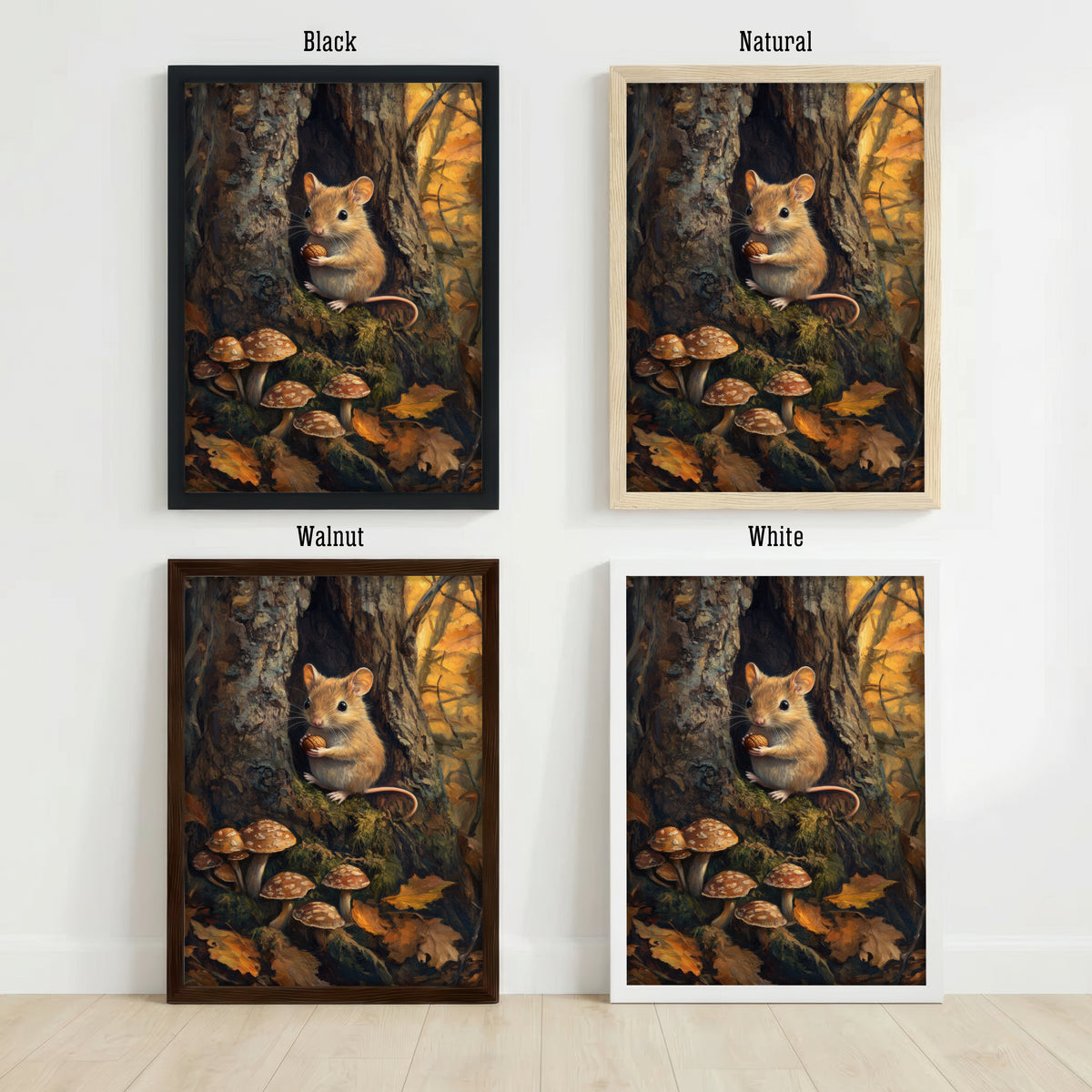 Woodland Mouse Acorn Art Print