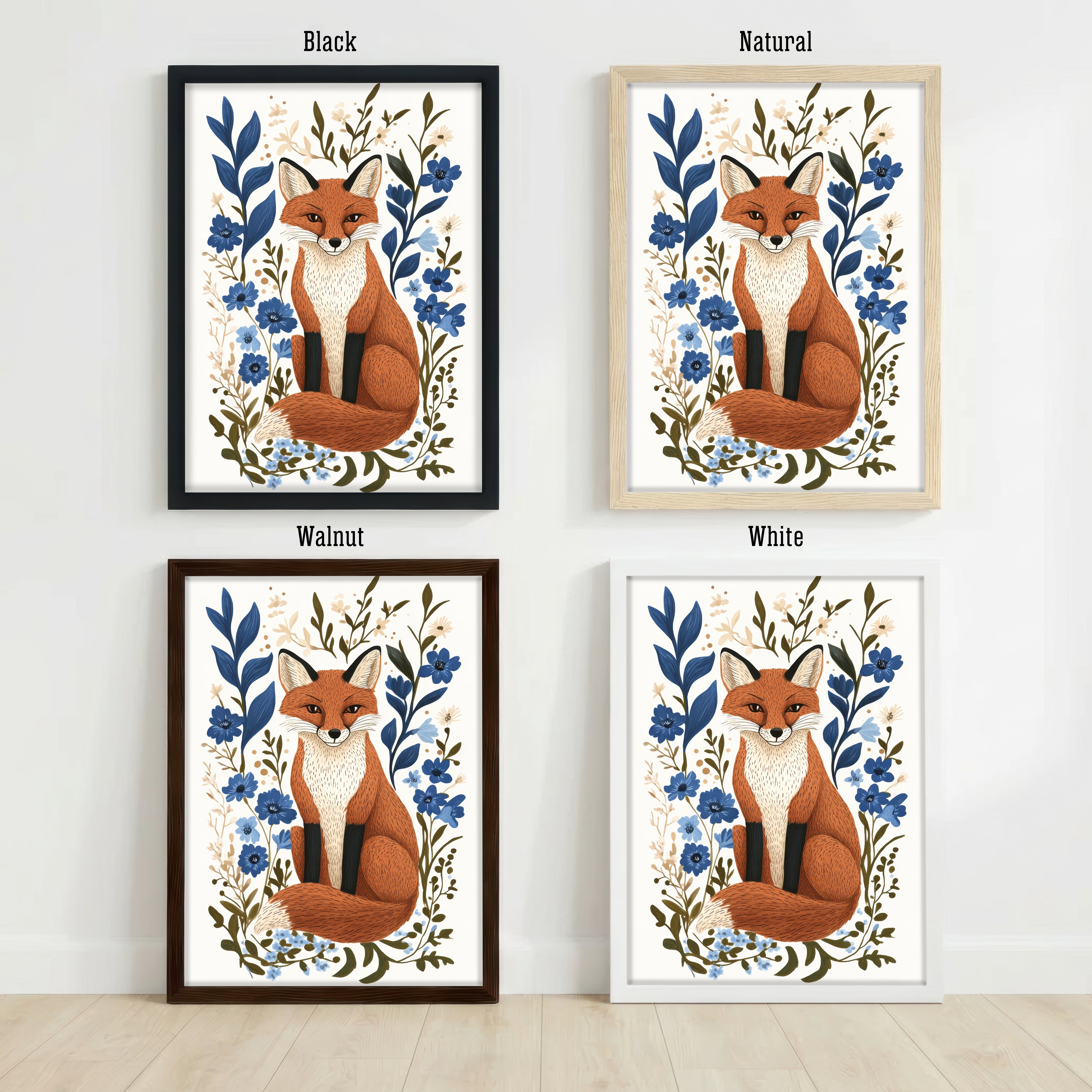 Floral Fox Art Print