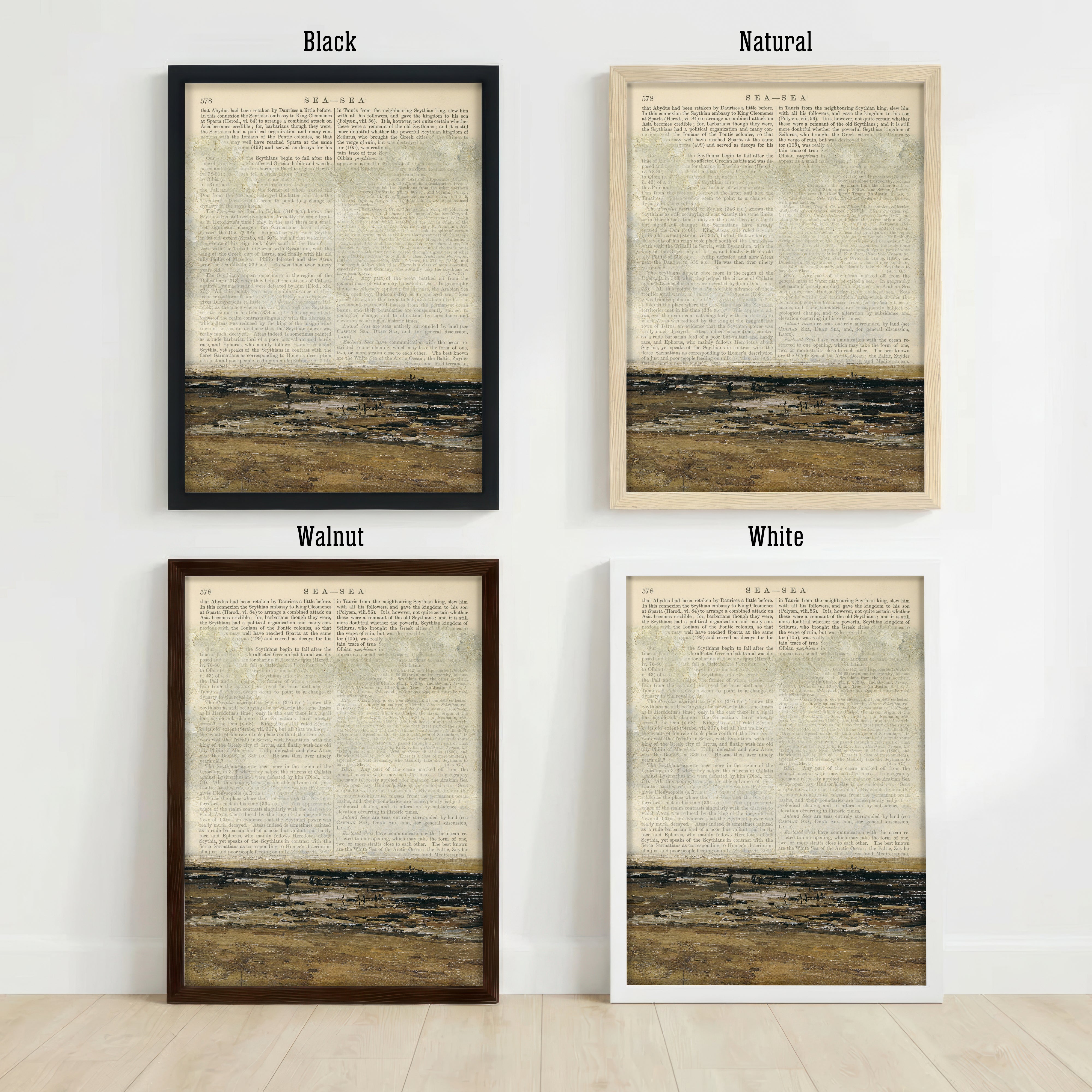 Vintage Sea Text Collage Art Print