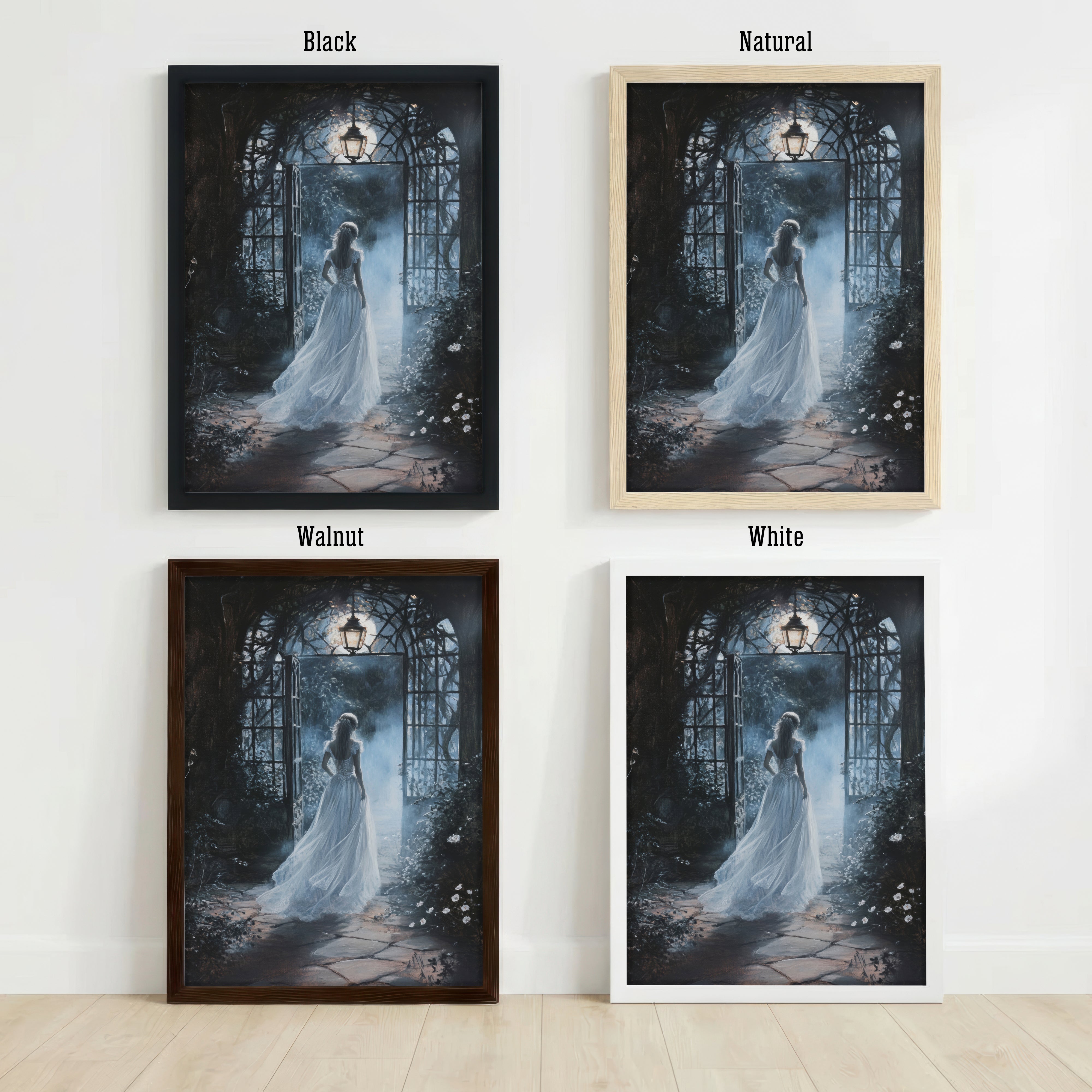 Moonlit Garden Figure Art Print