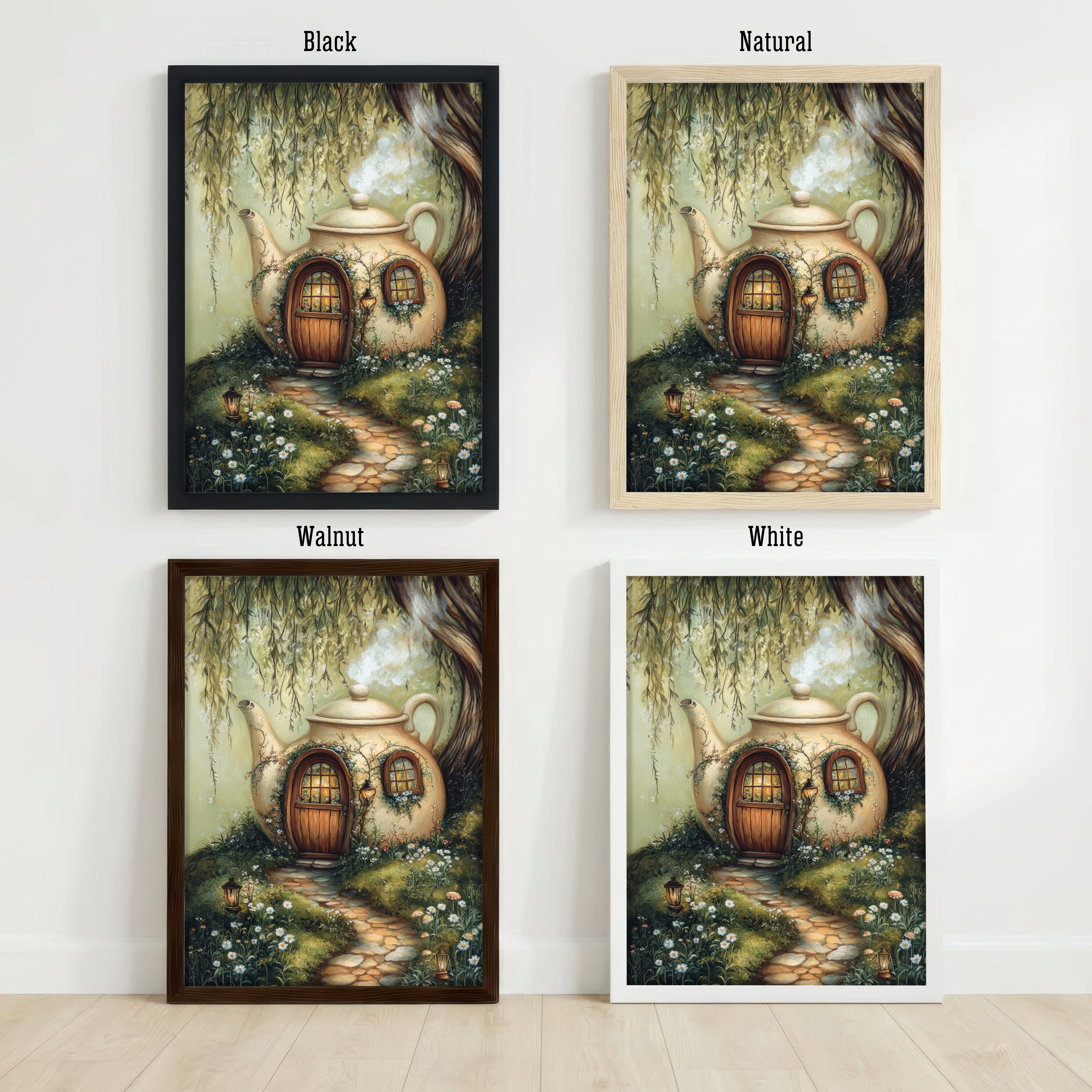 Enchanted Teapot Cottage Art Print
