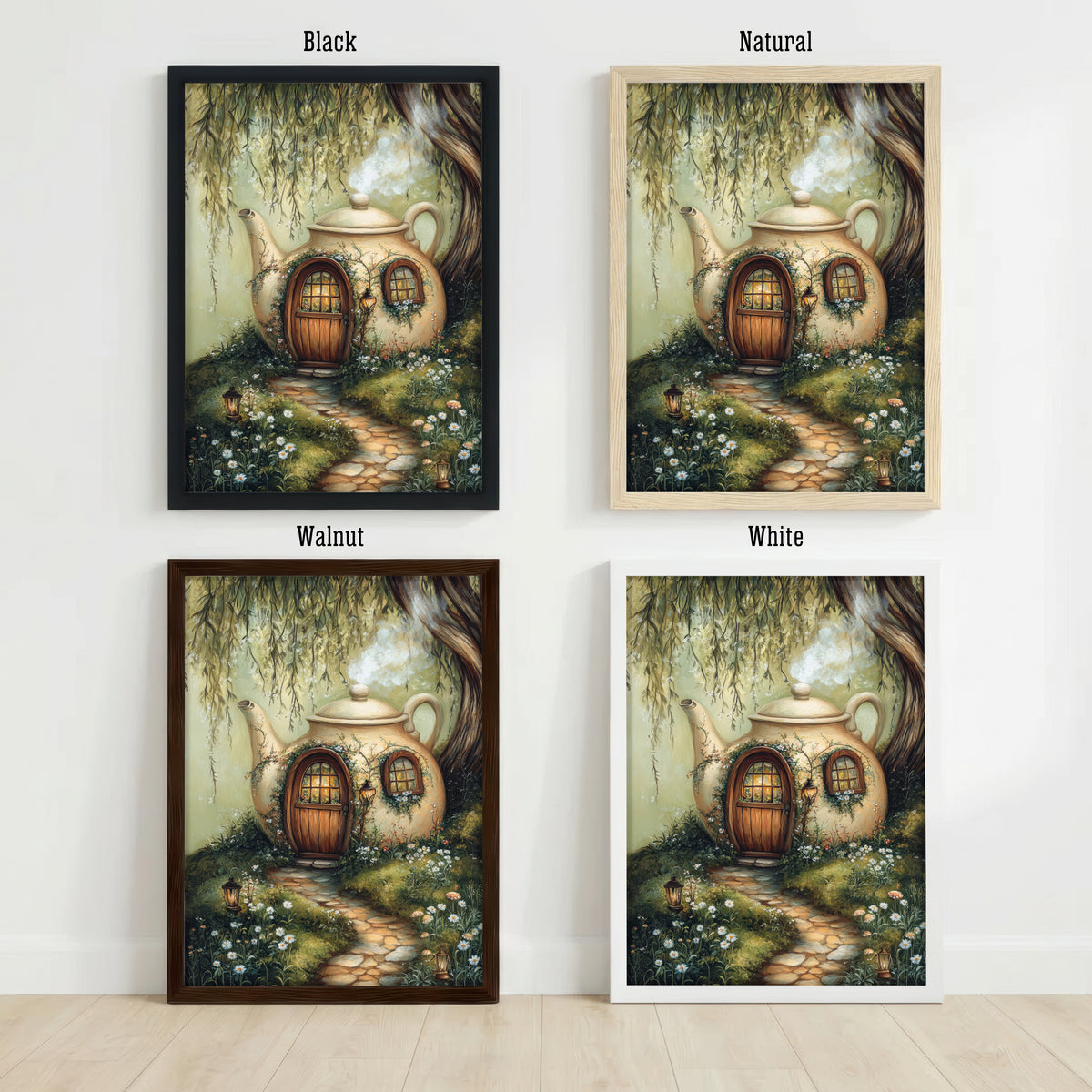 Enchanted Teapot Cottage Art Print