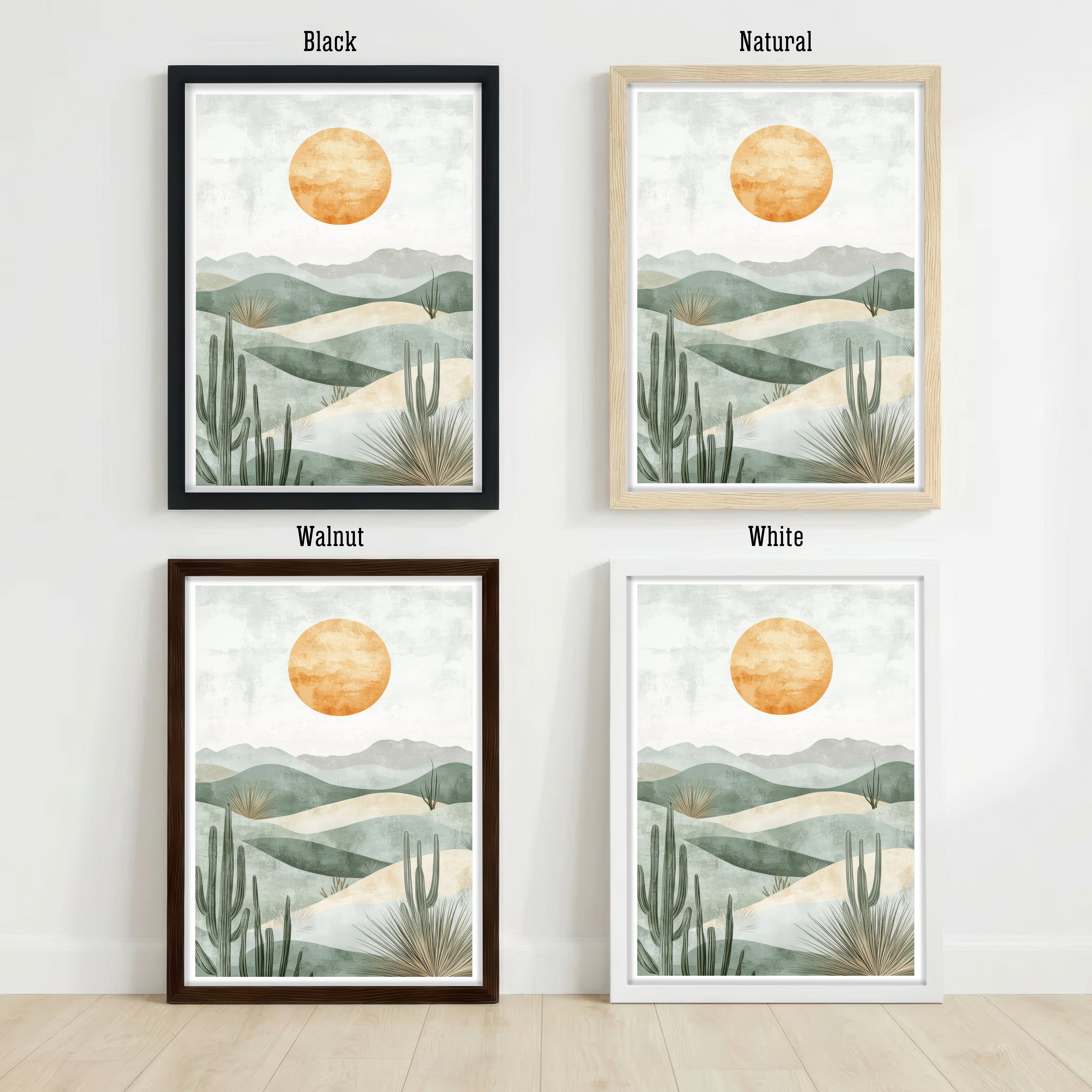 Cactus Desert Sunset Art Print