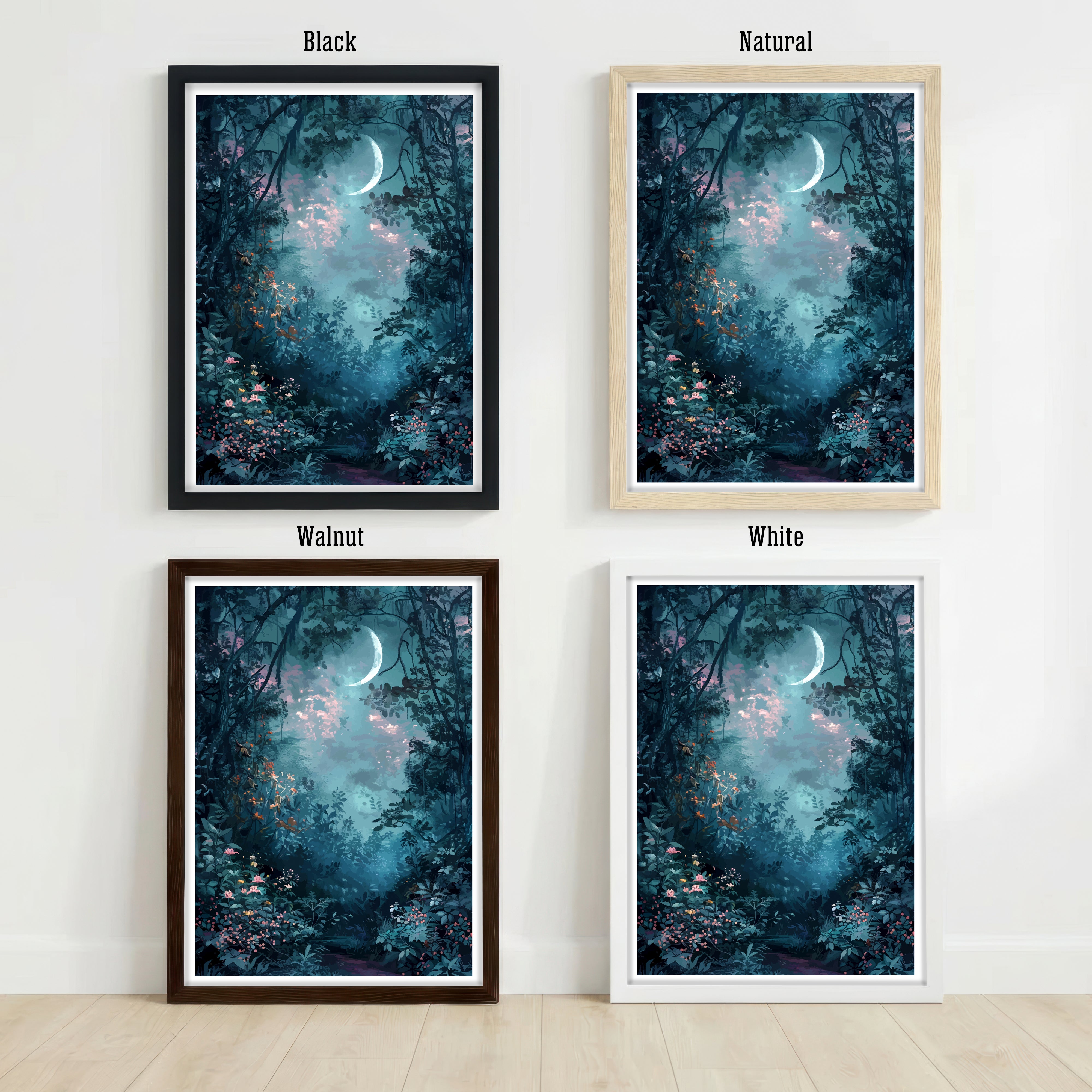 Moonlit Woodland Art Print