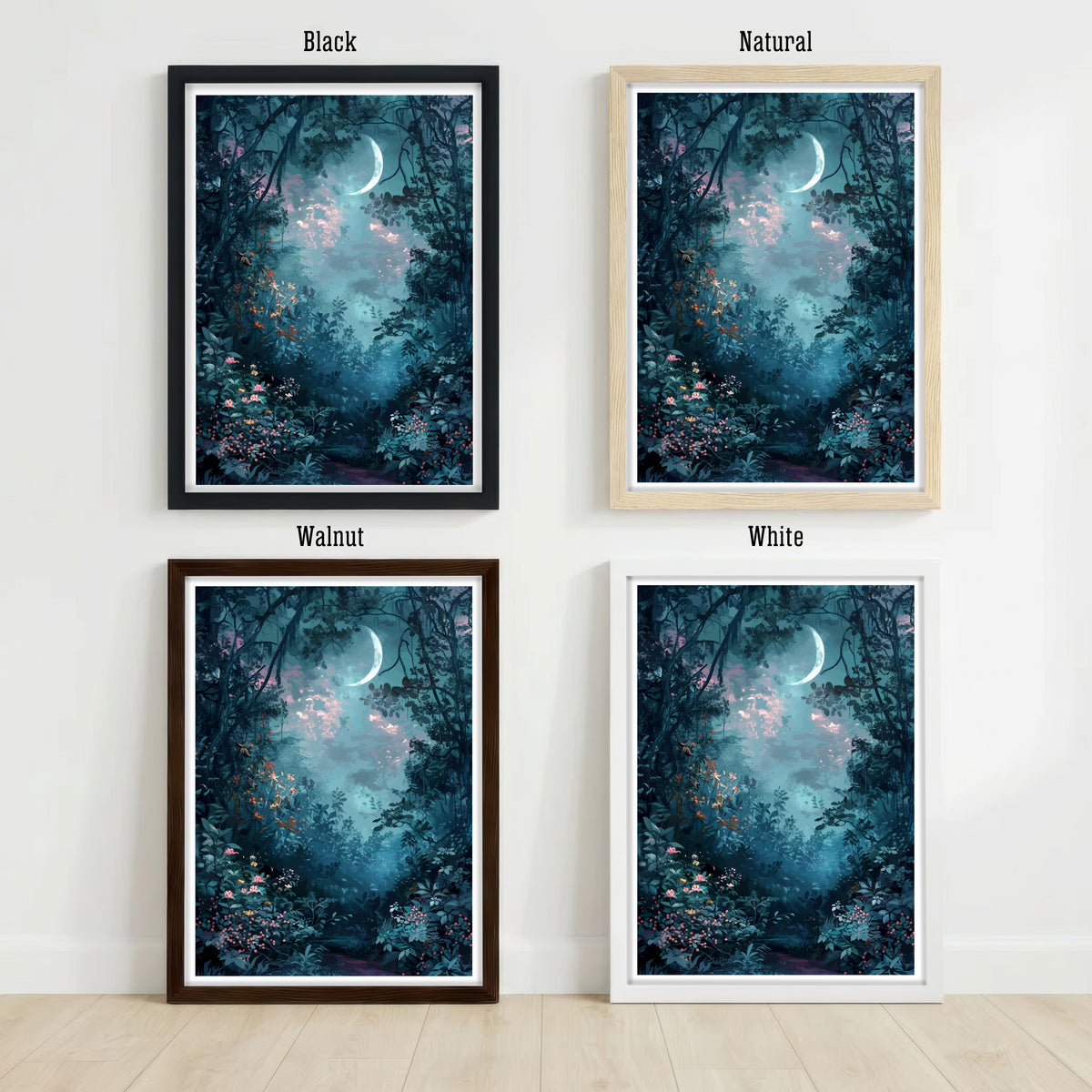 Moonlit Woodland Art Print