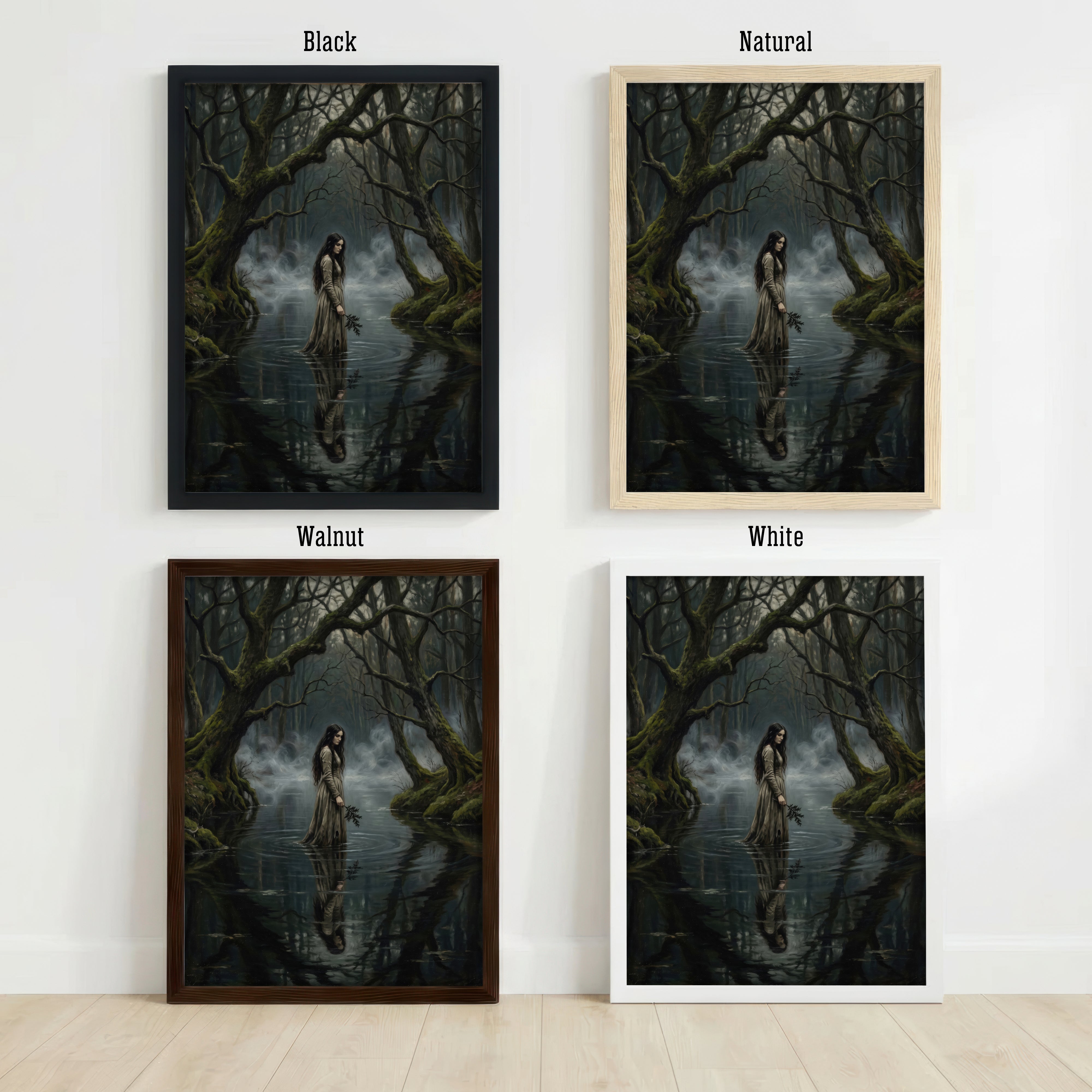 Dark Fantasy Forest Woman Art Print