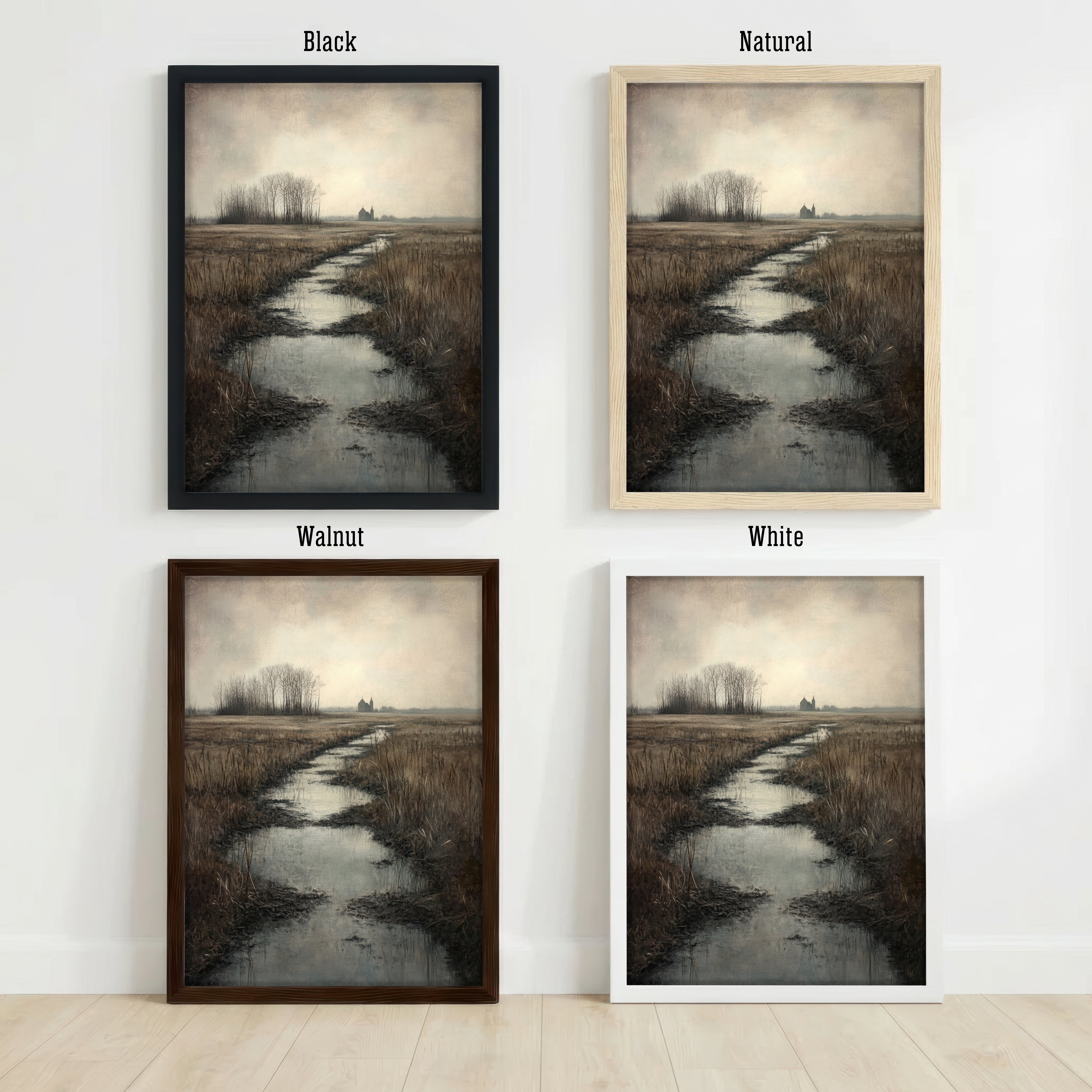Moody Marsh Landscape Art Print
