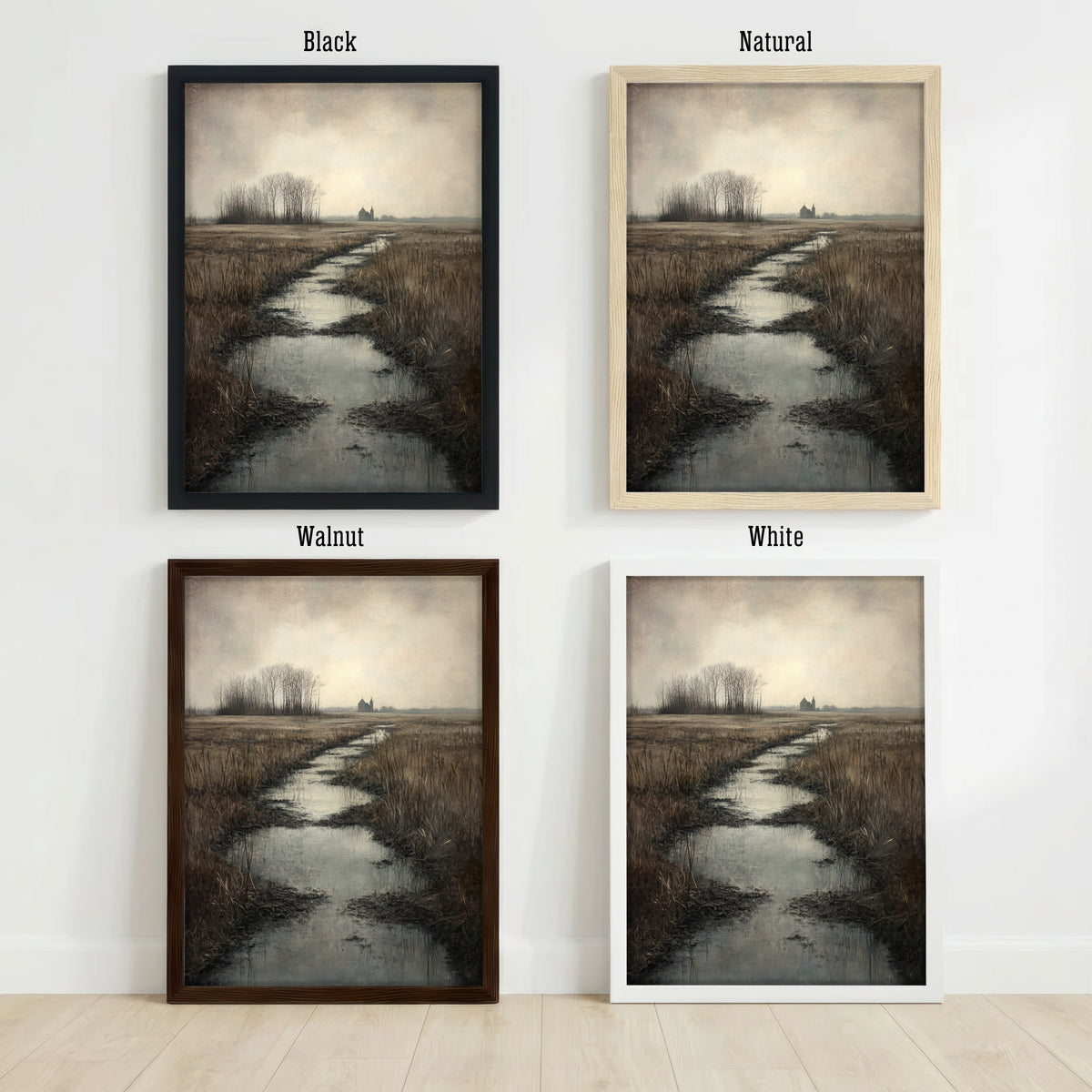 Moody Marsh Landscape Art Print