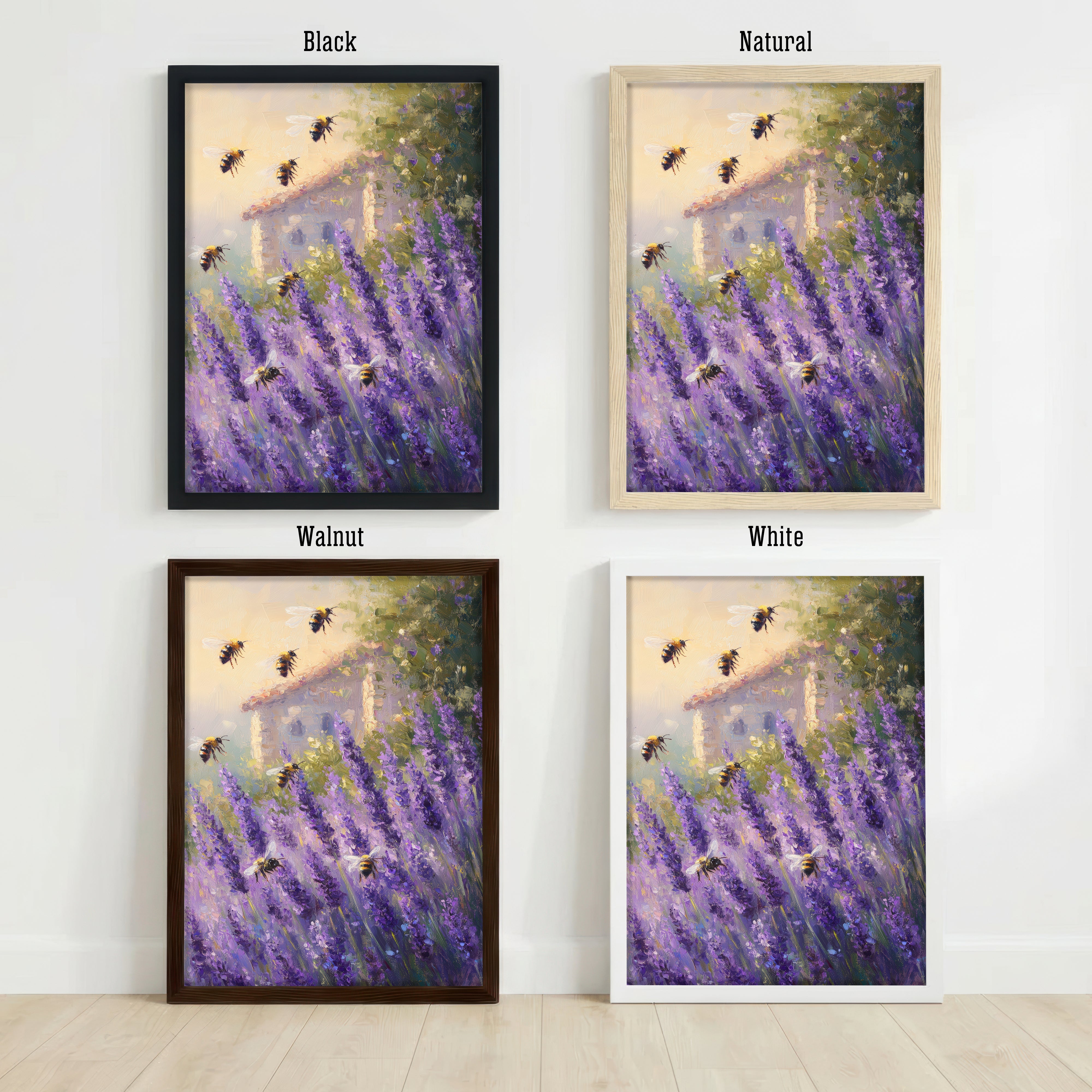 Bumblebee Lavender Meadow Art Print