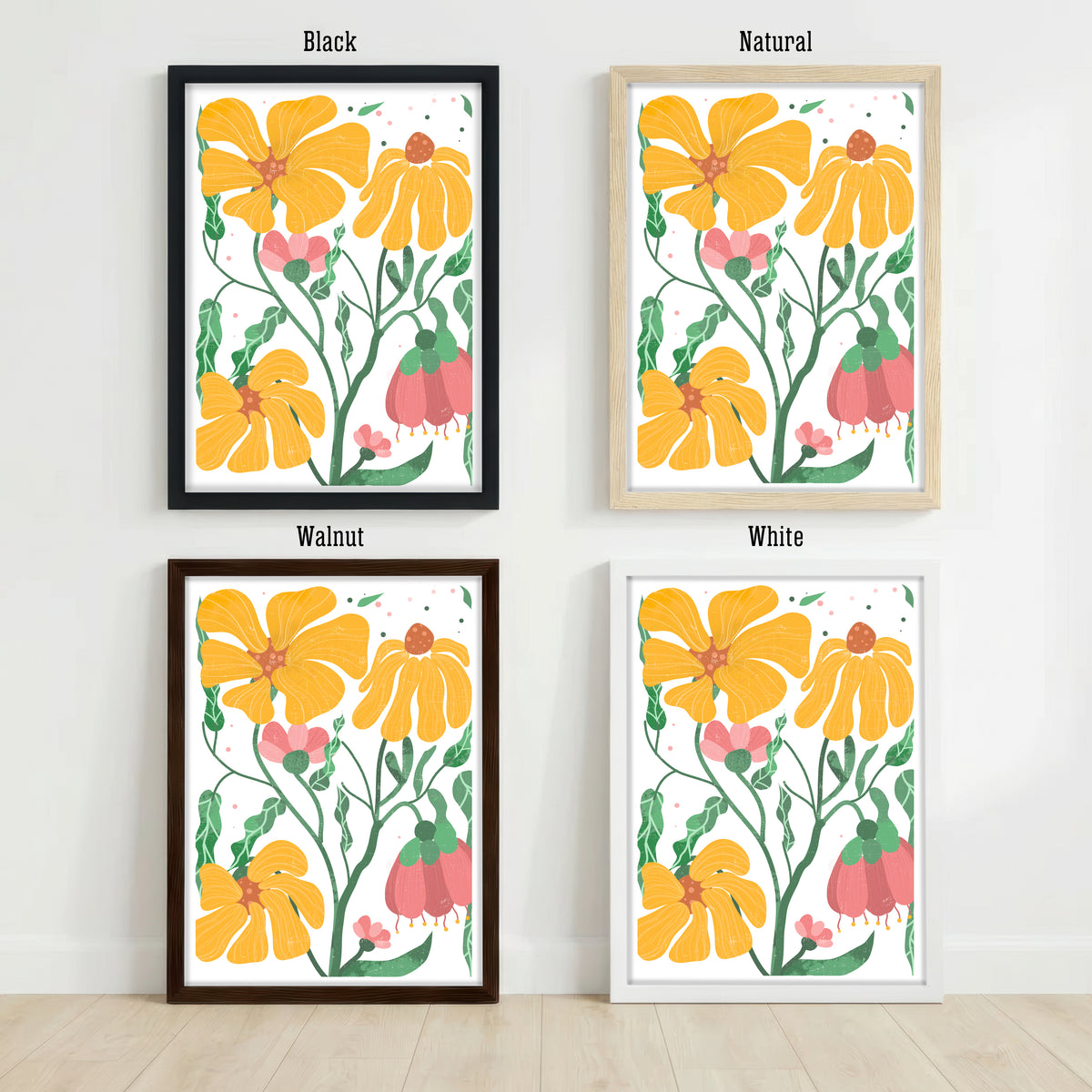 Colourful Wildflower Botanical Art Print