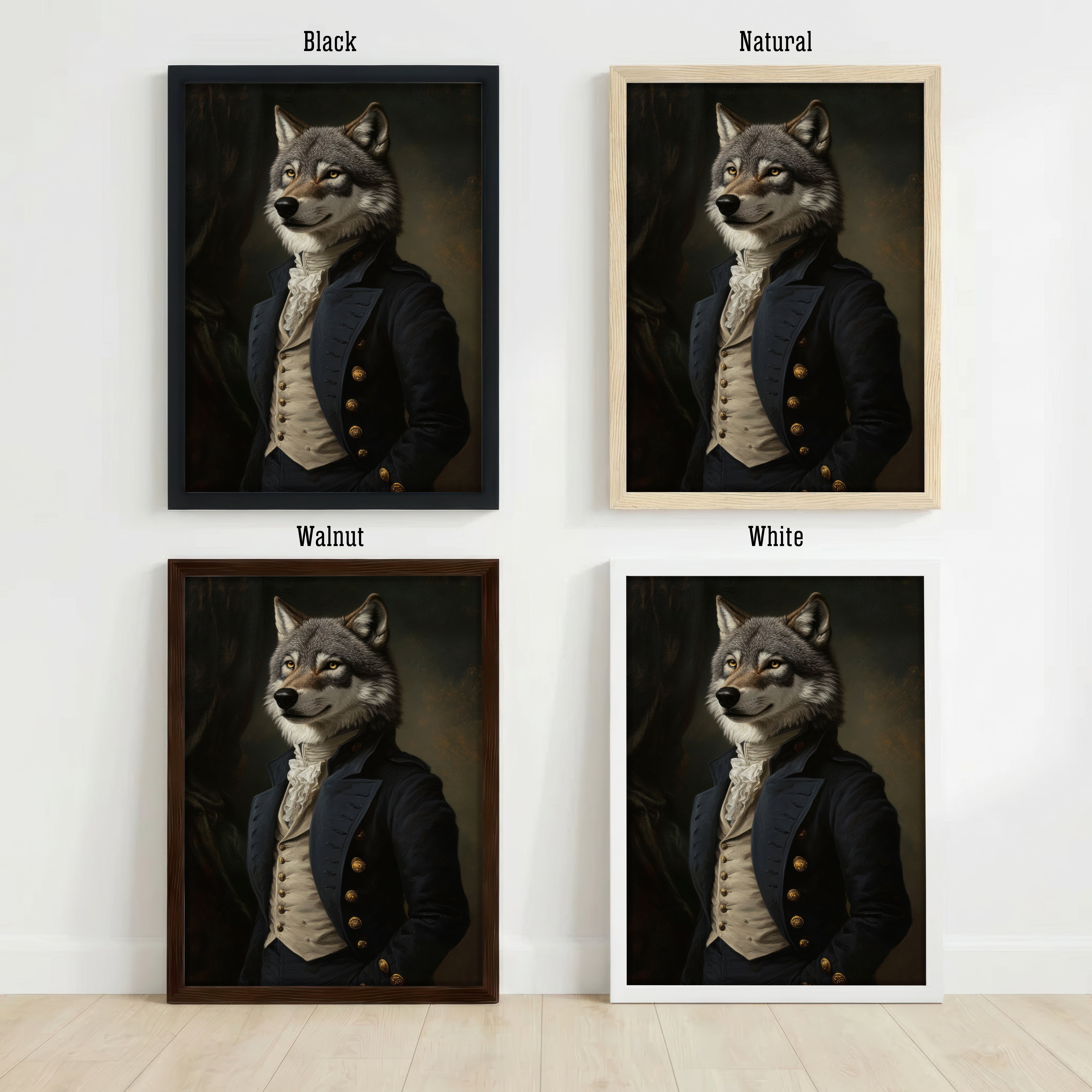 Dapper Wolf Dark Academia Art Print
