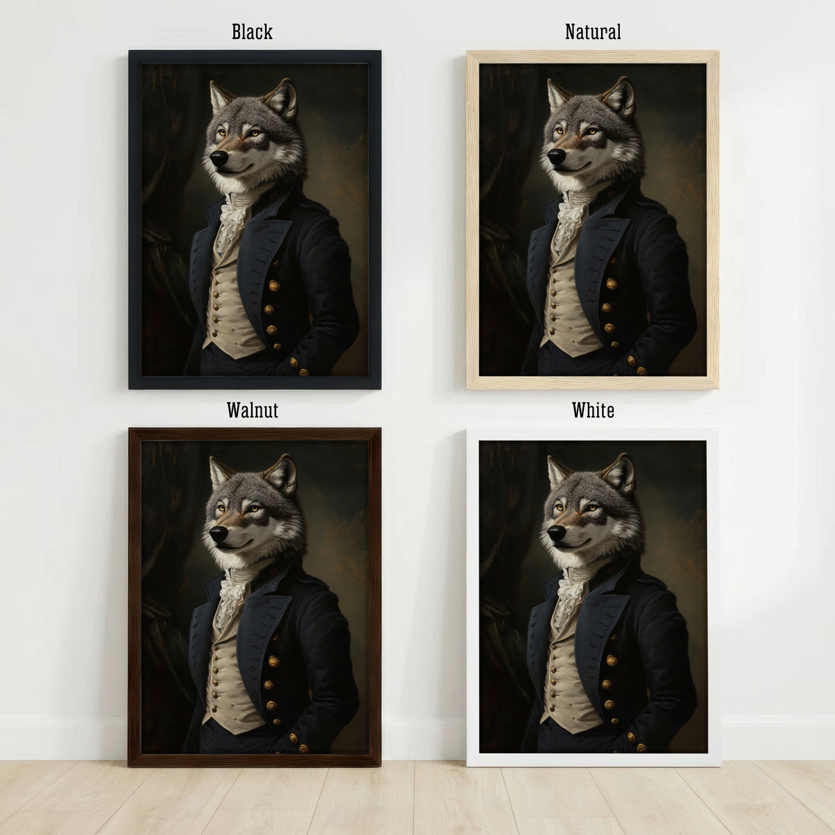Dapper Wolf Dark Academia Art Print