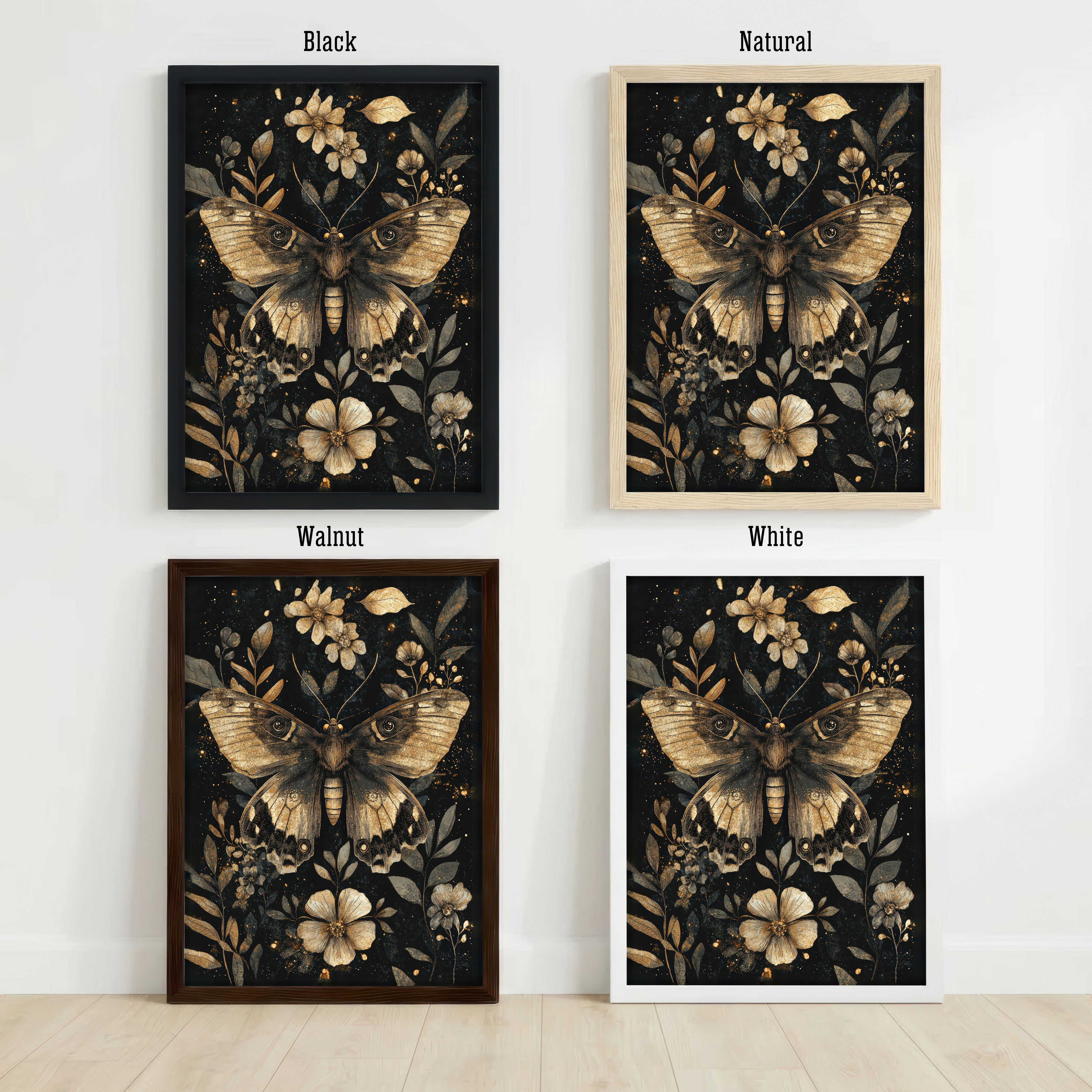 Botanical Moth Vintage Art Print